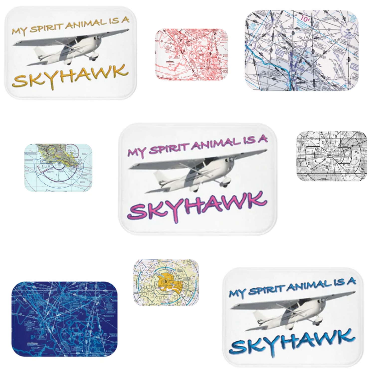 Aviation themed 24" x 17" microfibre bath mats