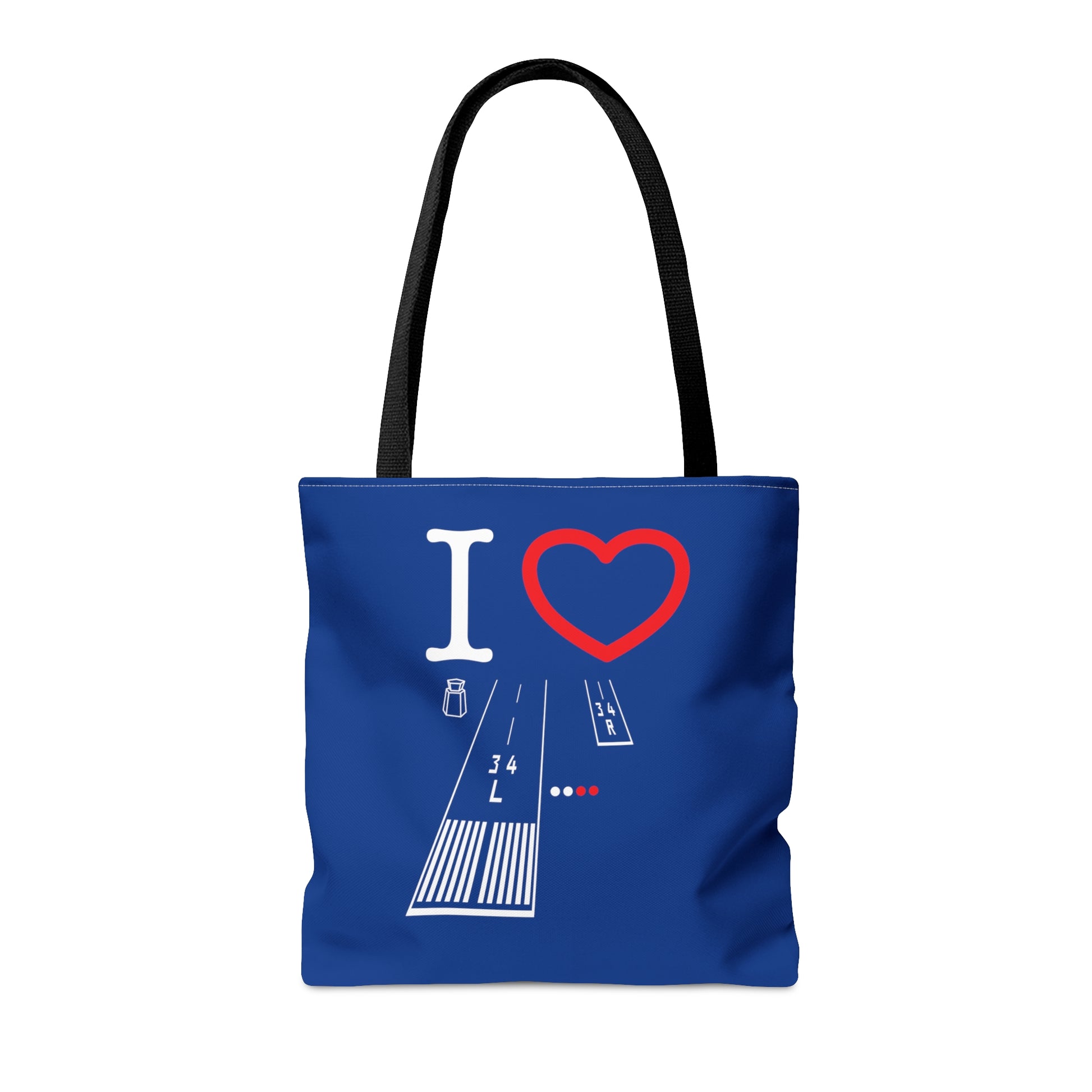 Van Nuys Airport Runways 16L - 16R / 34L - 34R - tote bag (blue)