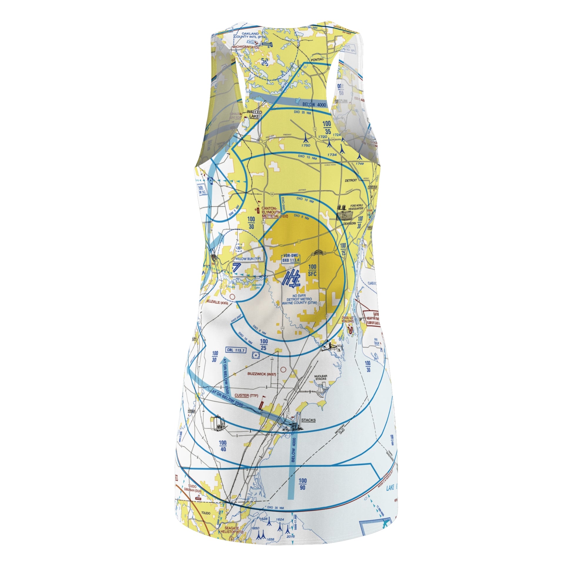 Detroit Flyway Chart racerback dress