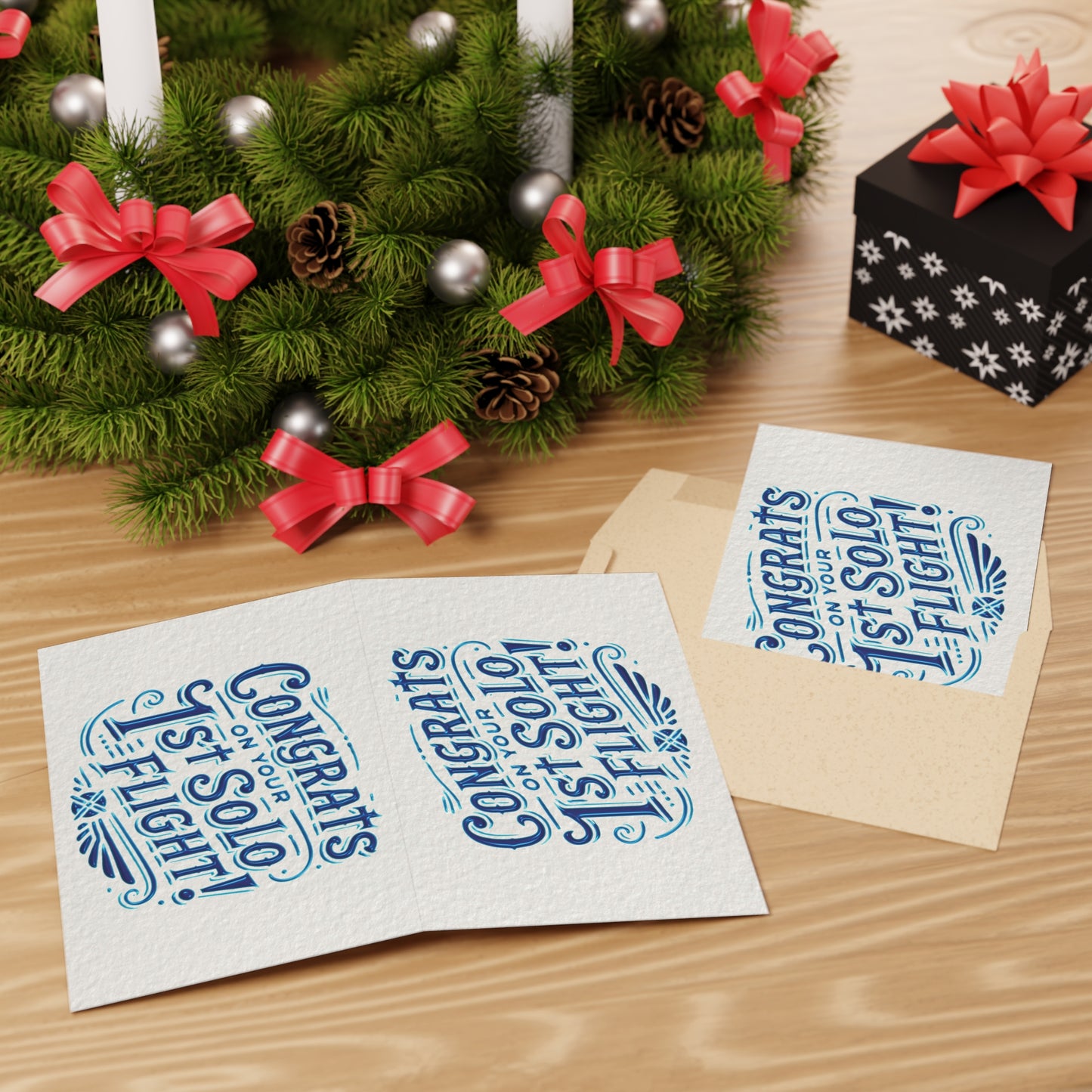 Congrats on your 1st Solo Flight! pack of 10 postcards (blue)
