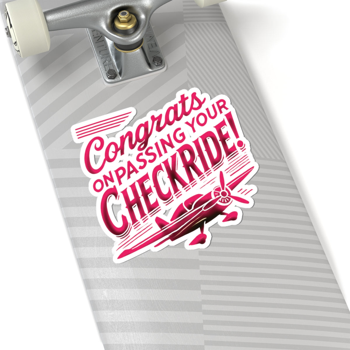 Congrats on passing your checkride! (v1. pink) sticker