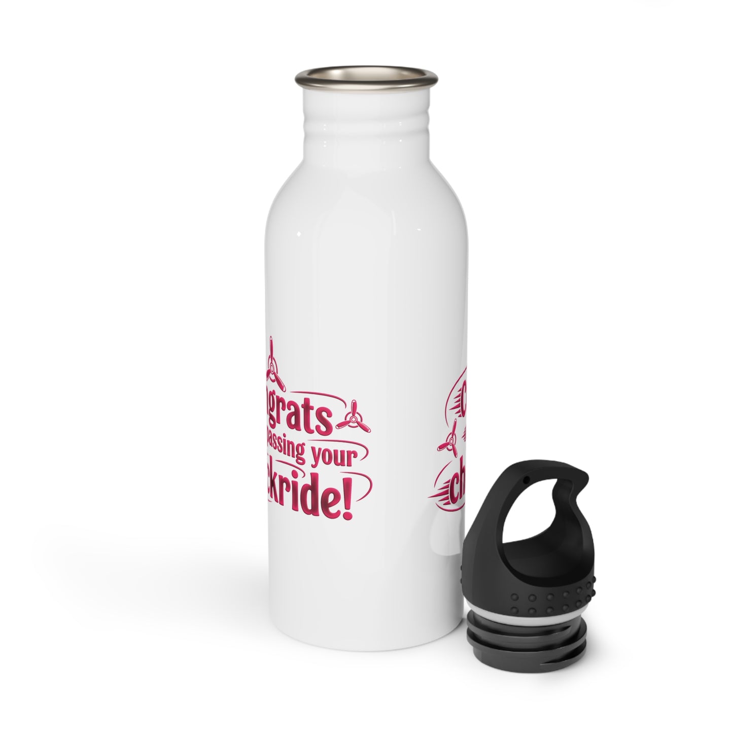 Congrats on passing your checkride! 20 oz. stainless steel water bottle (v3. pink)