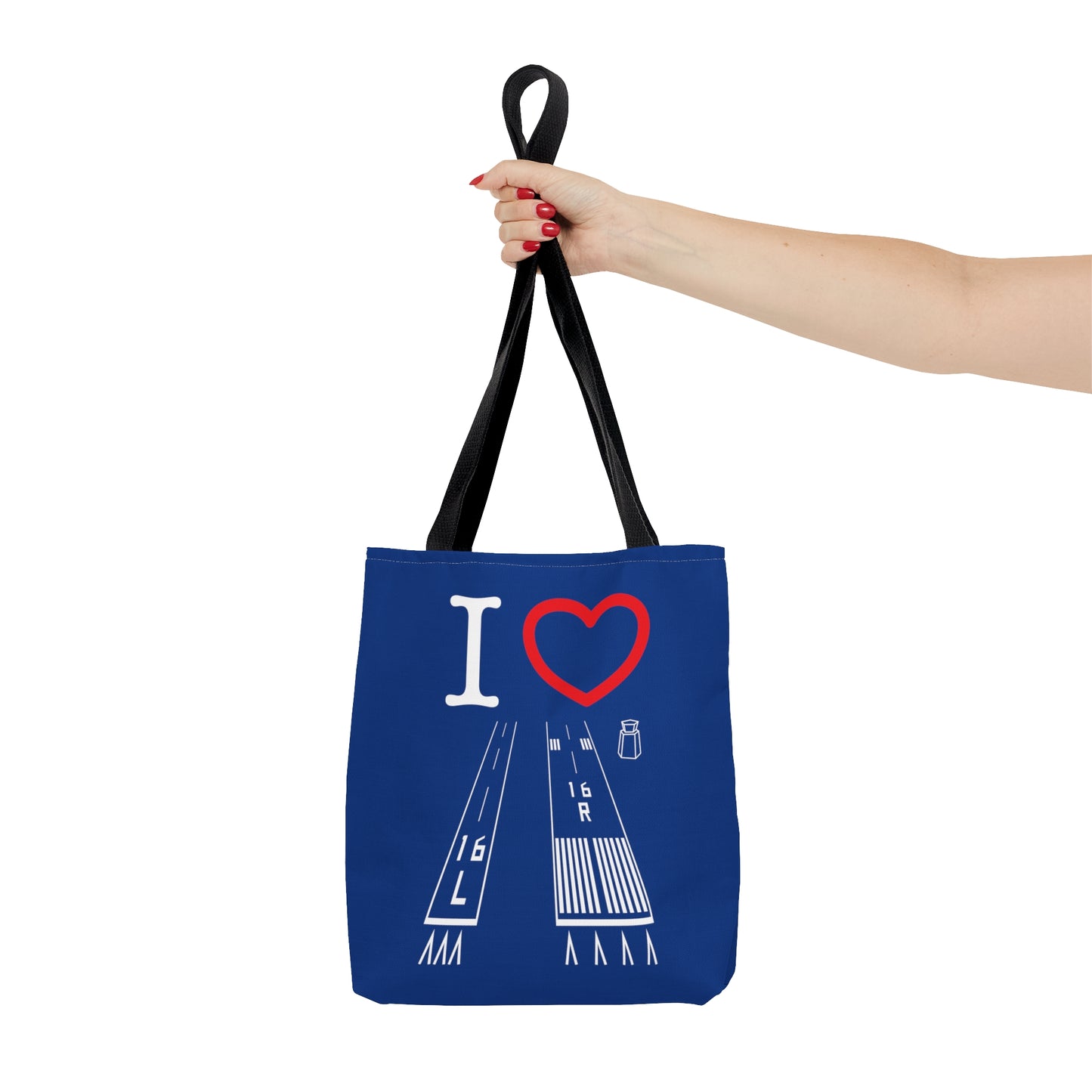 Van Nuys Airport Runways 16L - 16R / 34L - 34R - tote bag (blue)