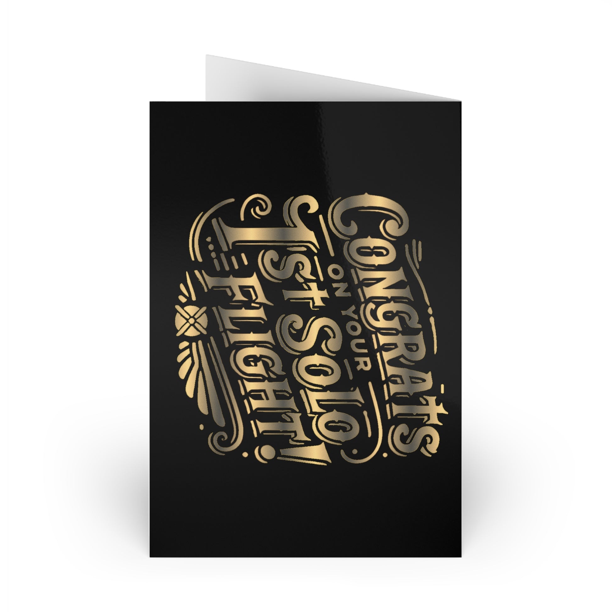 Congrats on your 1st Solo Flight! pack of 10 postcards (gold)