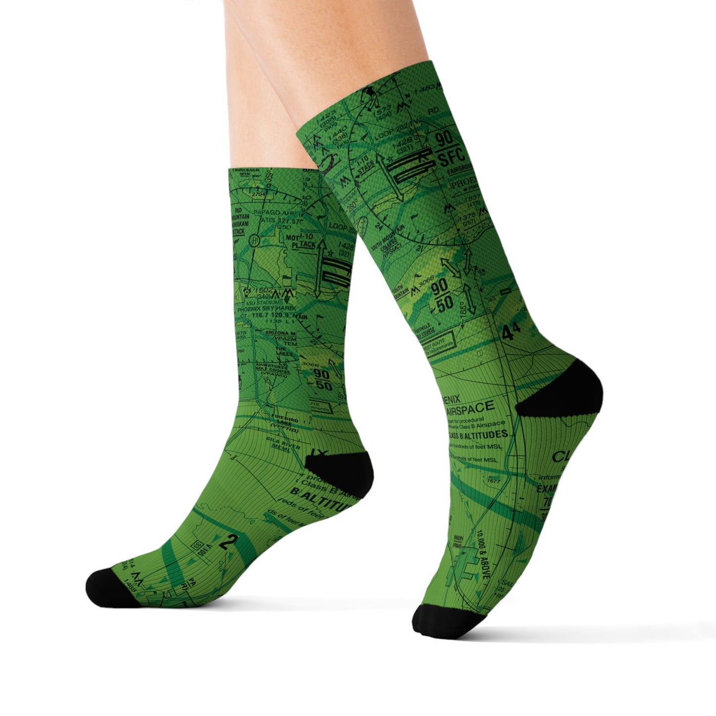 Aeronautical Chart socks (PHX/green)
