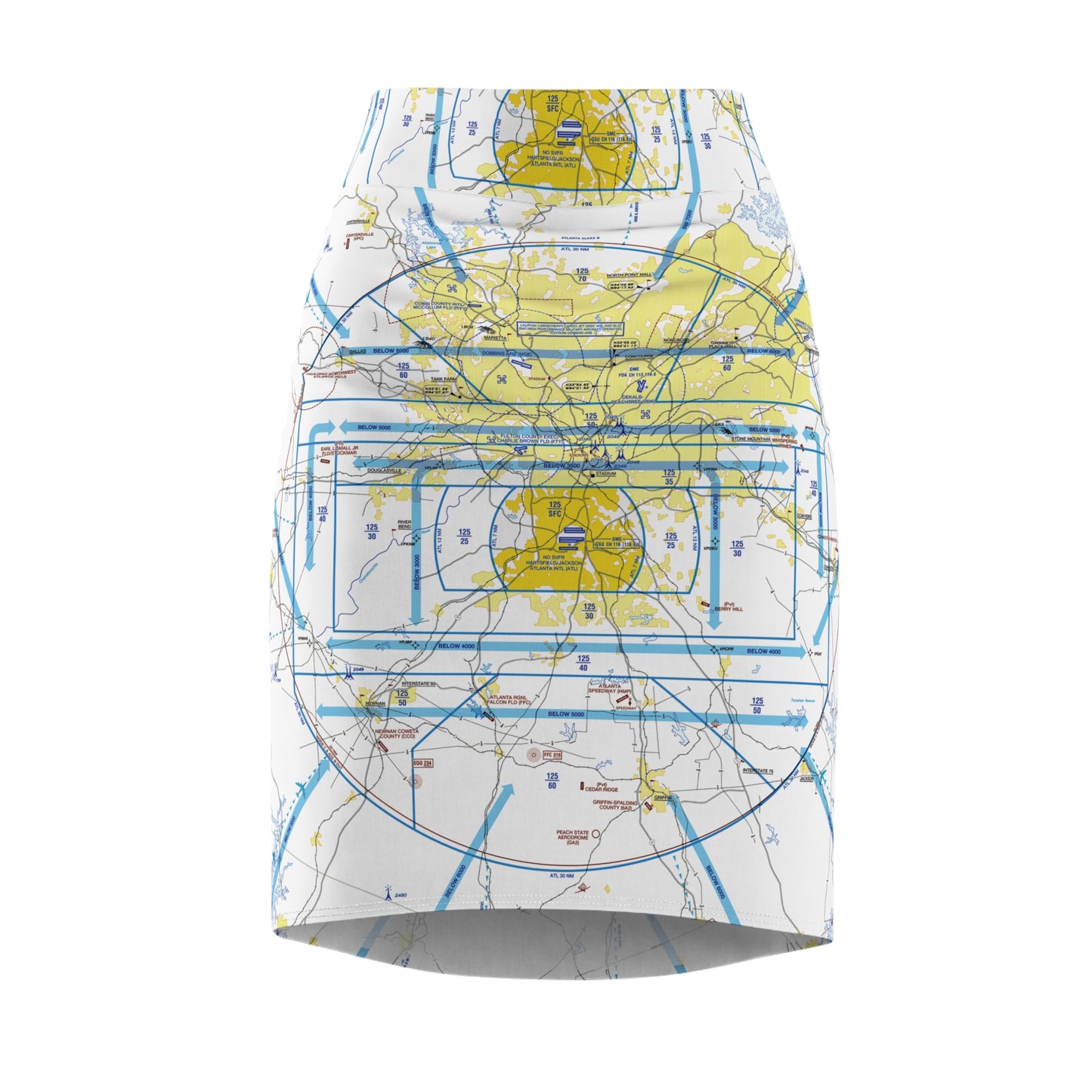 Atlanta Flyway Chart pencil skirt