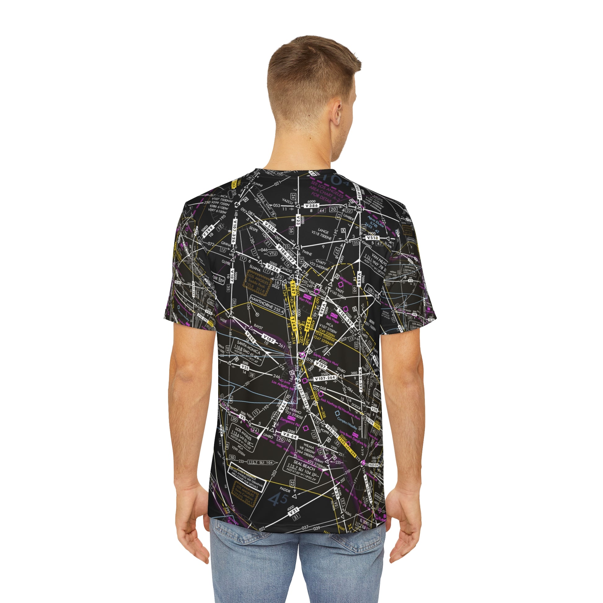 Enroute Low Altitude Chart (ELUS3) men's polyester shirt (invert)
