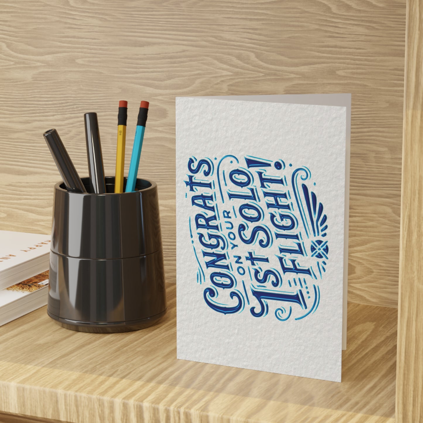 Congrats on your 1st Solo Flight! pack of 10 postcards (blue)