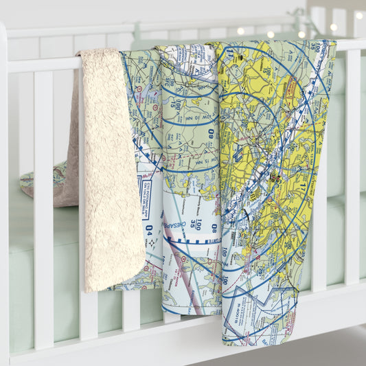 Baltimore Washington TAC Chart sherpa fleece blanket