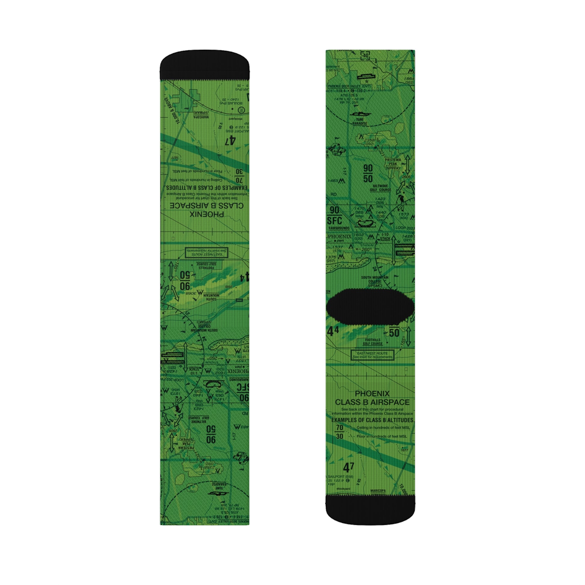 Aeronautical Chart socks (PHX/green)