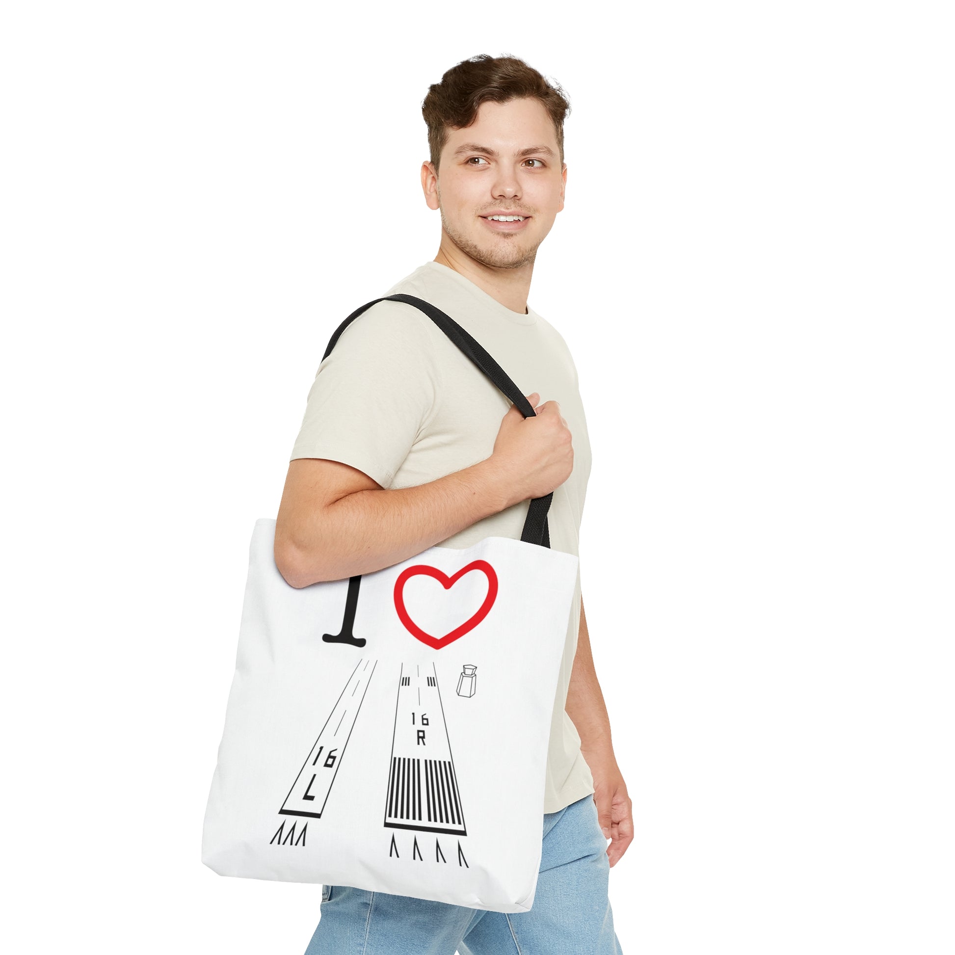 Van Nuys Airport Runways 16L - 16R / 34L - 34R - tote bag (white)