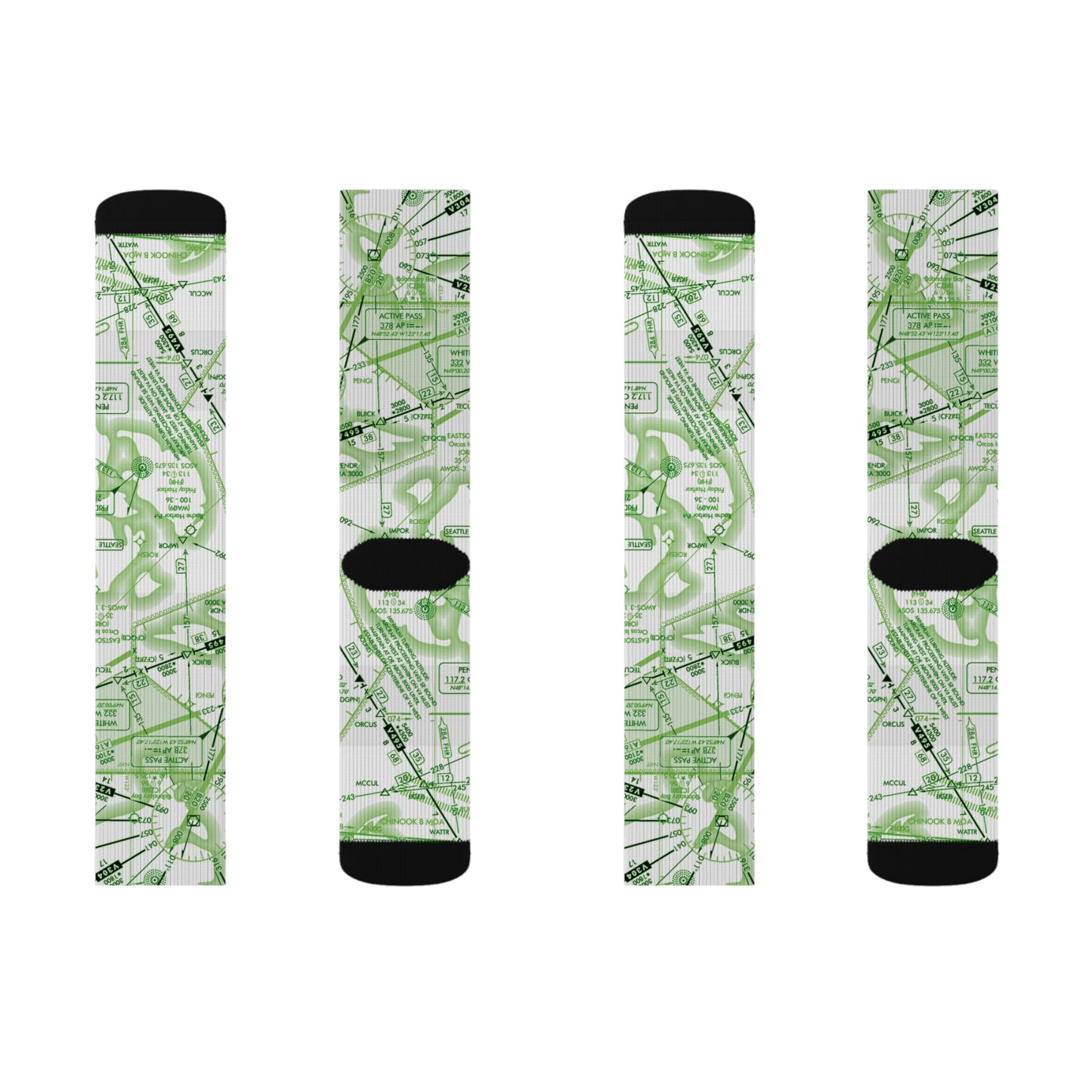 Aeronautical Chart socks (ELUS1/green&white)