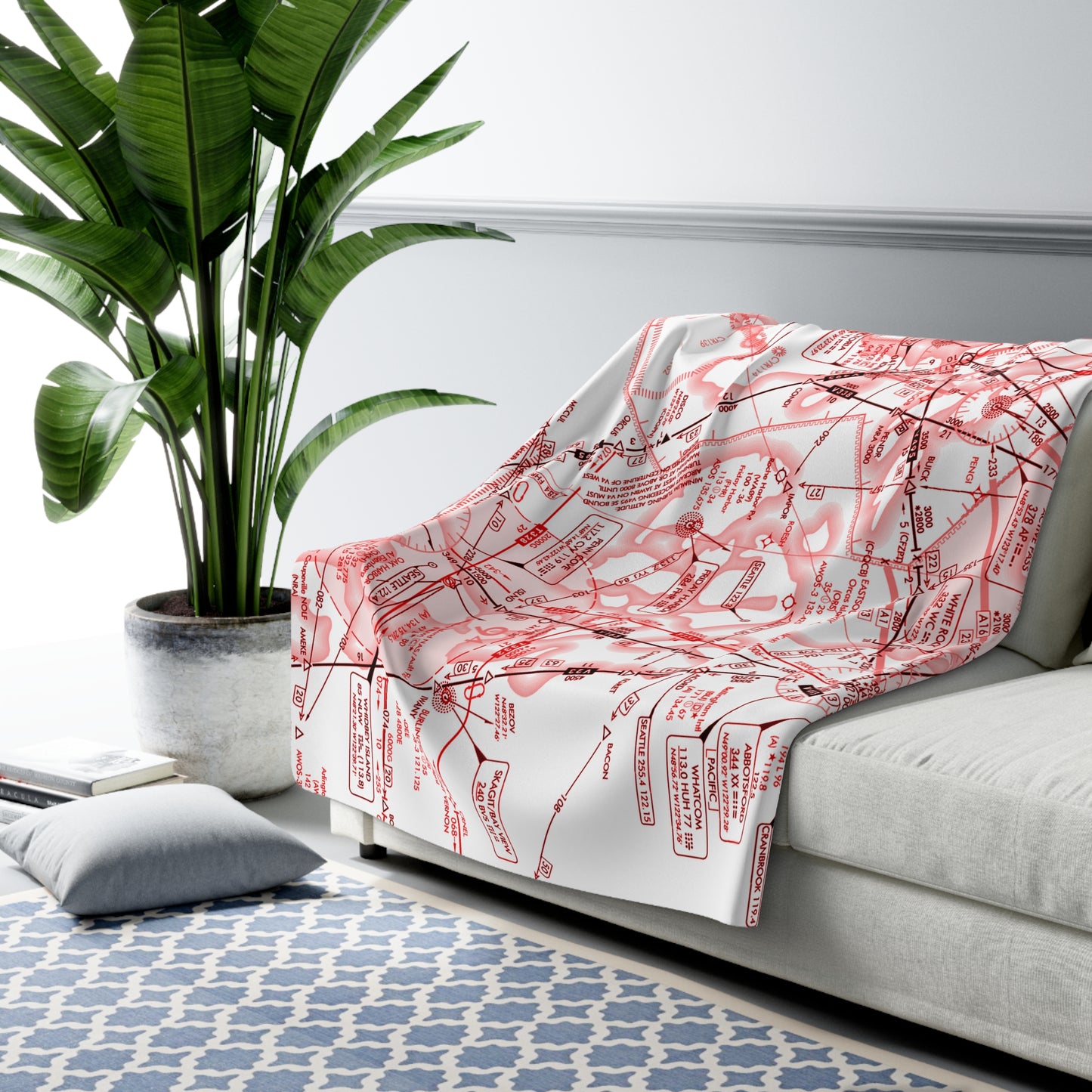 Enroute Low Altitude (ELUS1) sherpa fleece blanket (red&white)