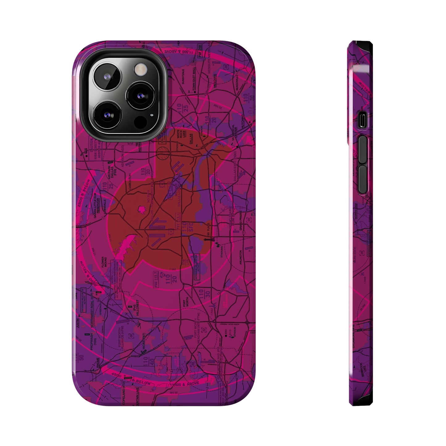 Dallas - Ft. Worth Flyway Chart tough phone cases (purple)