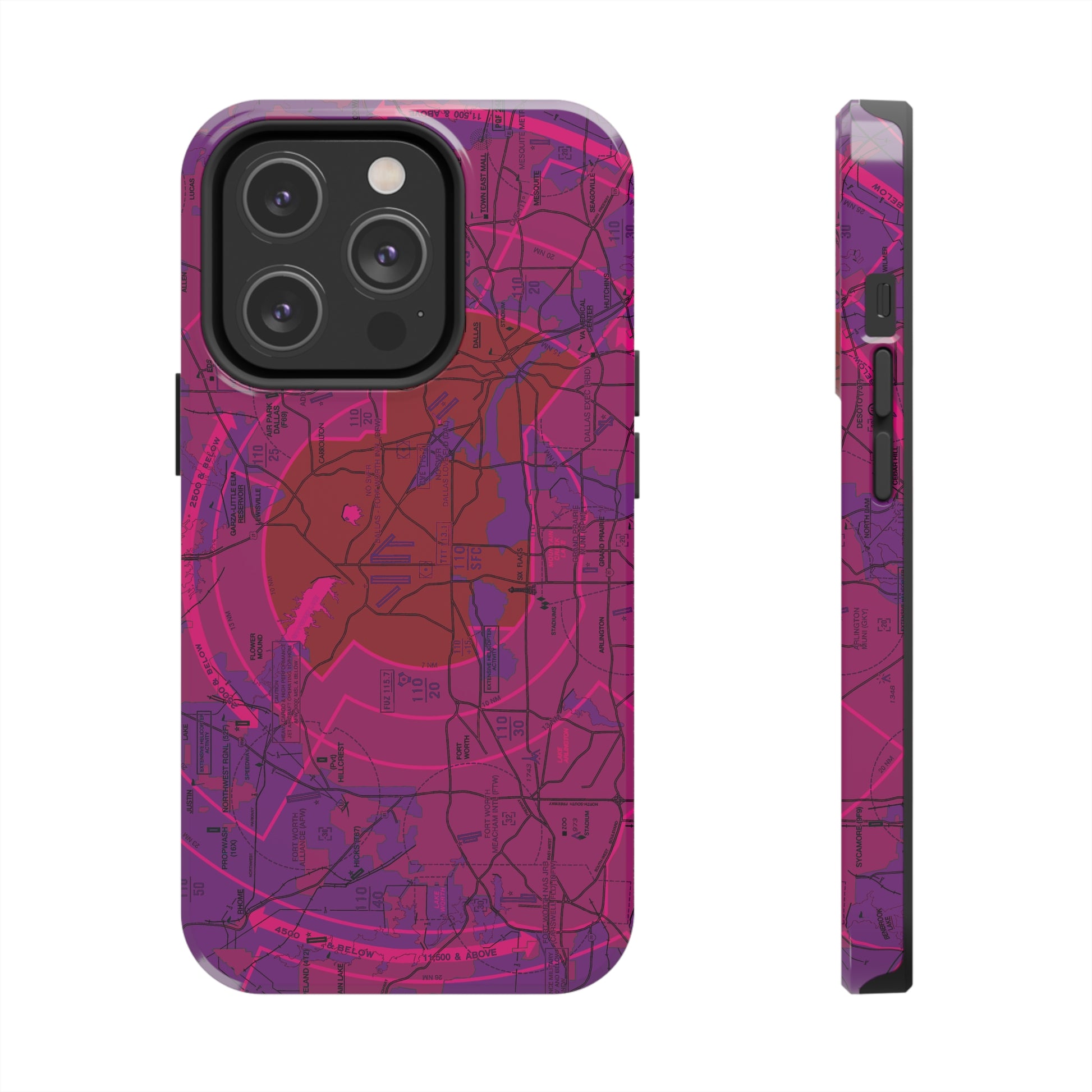 Dallas - Ft. Worth Flyway Chart tough phone cases (purple)