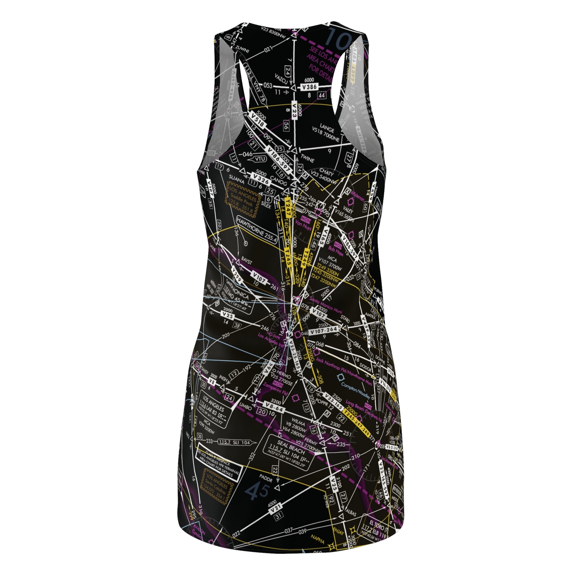 Enroute Low Altitude Chart (ELUS3) racerback dress (invert)