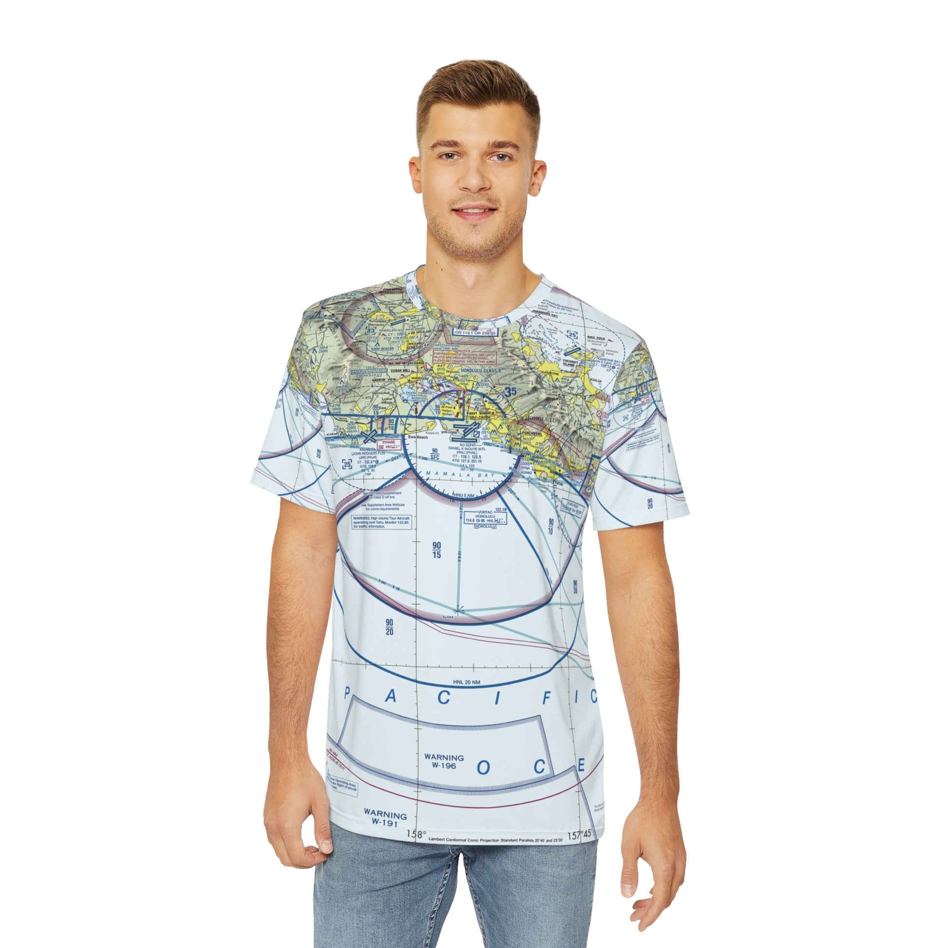 Honolulu Sectional Chart men's polyester shirt