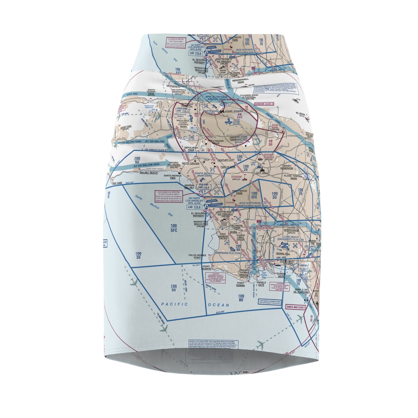 LAX Flyway Chart women's pencil skirt