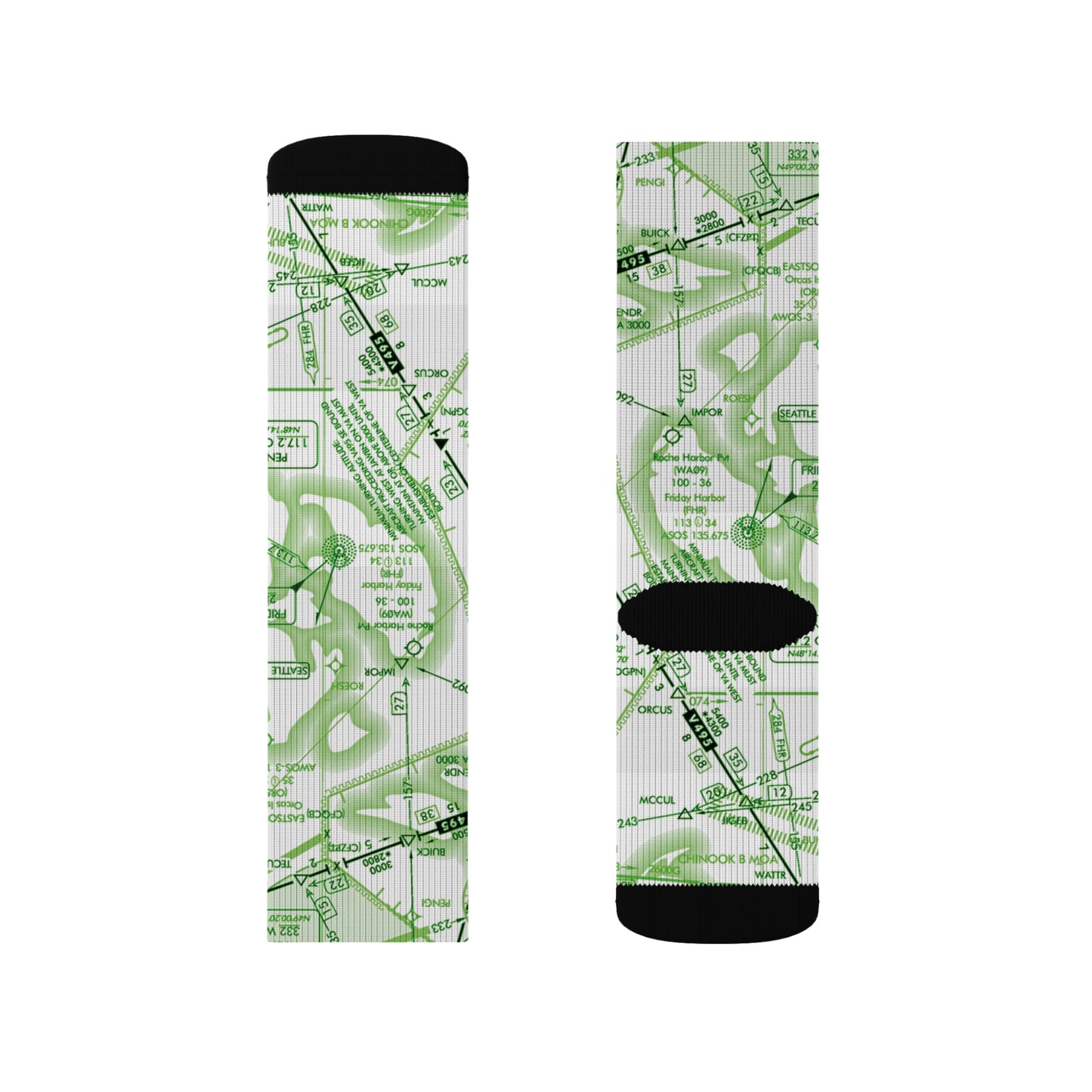 Aeronautical Chart socks (ELUS1/green&white)