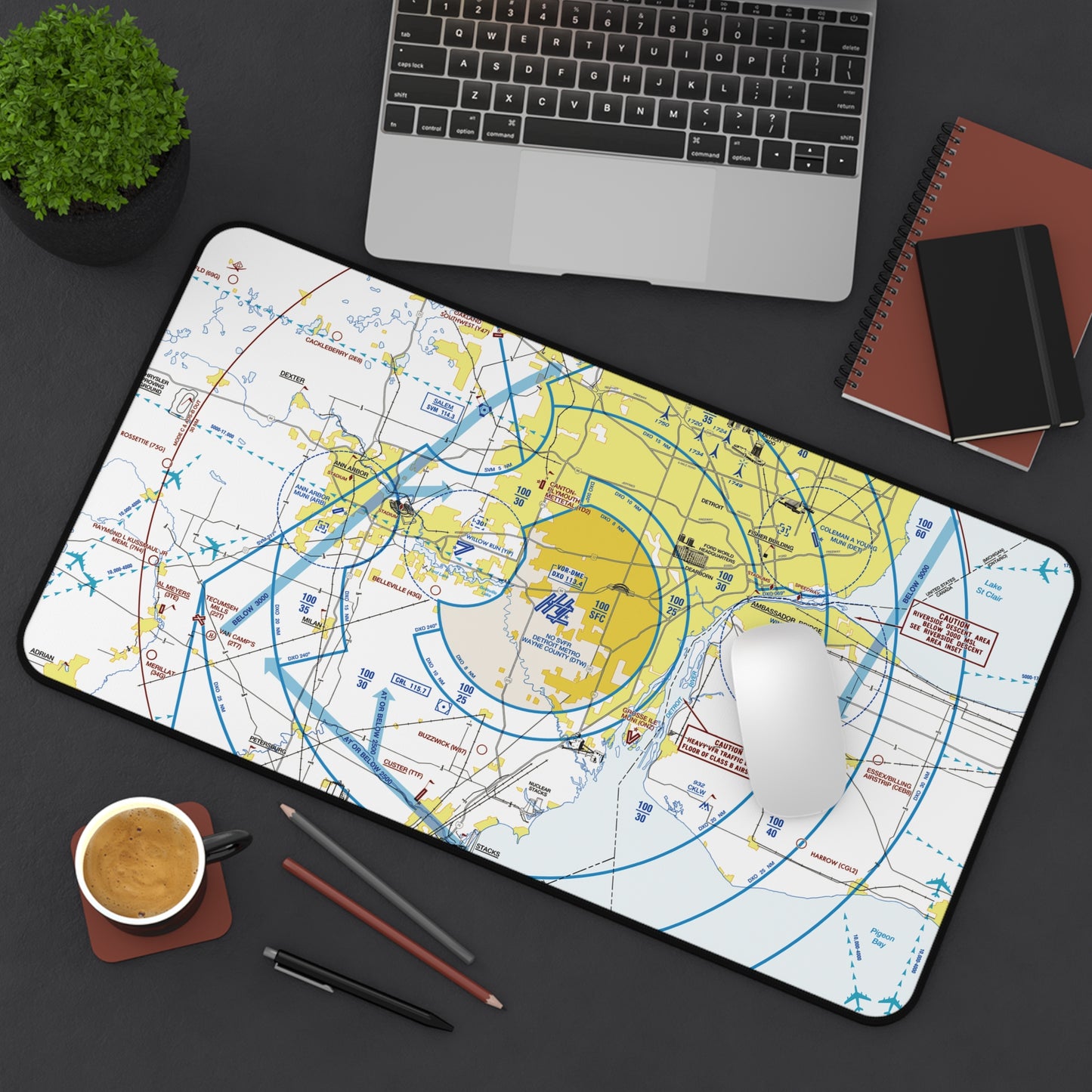 Detroit Flyway Chart desk mat