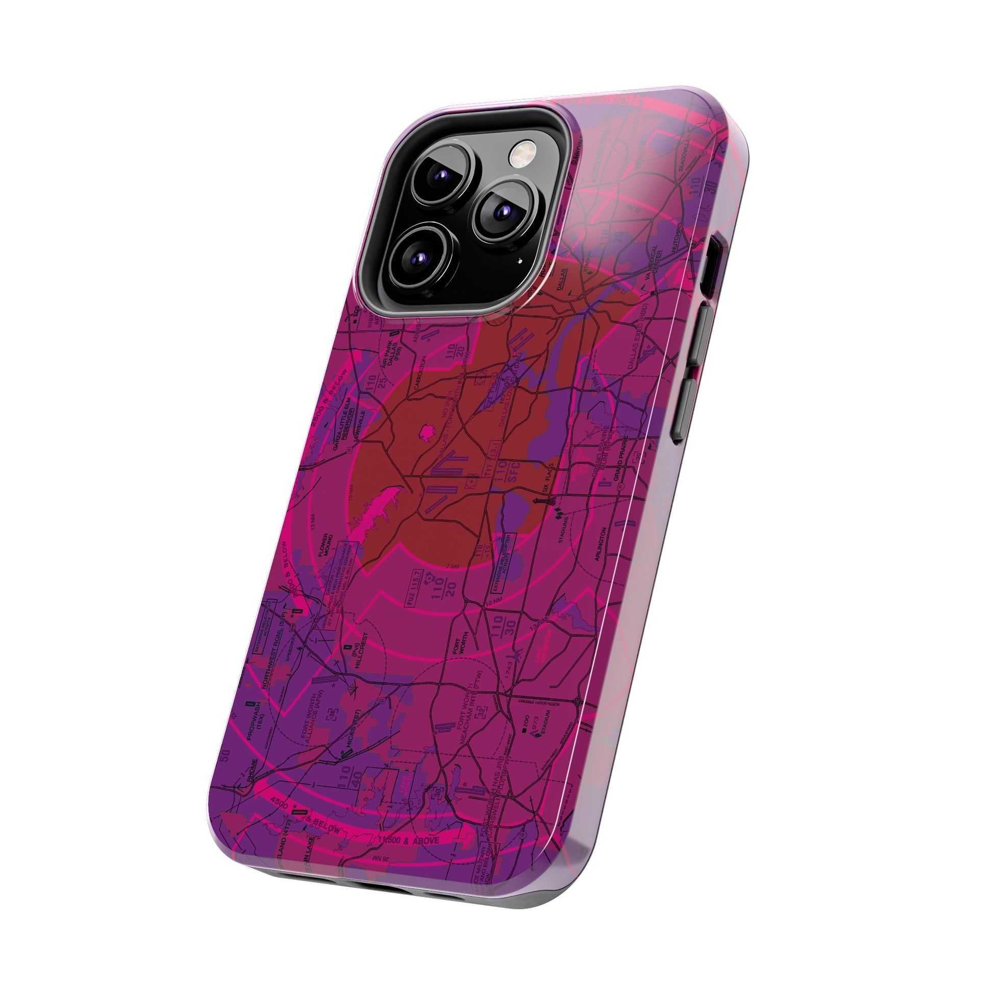 Dallas - Ft. Worth Flyway Chart tough phone cases (purple)