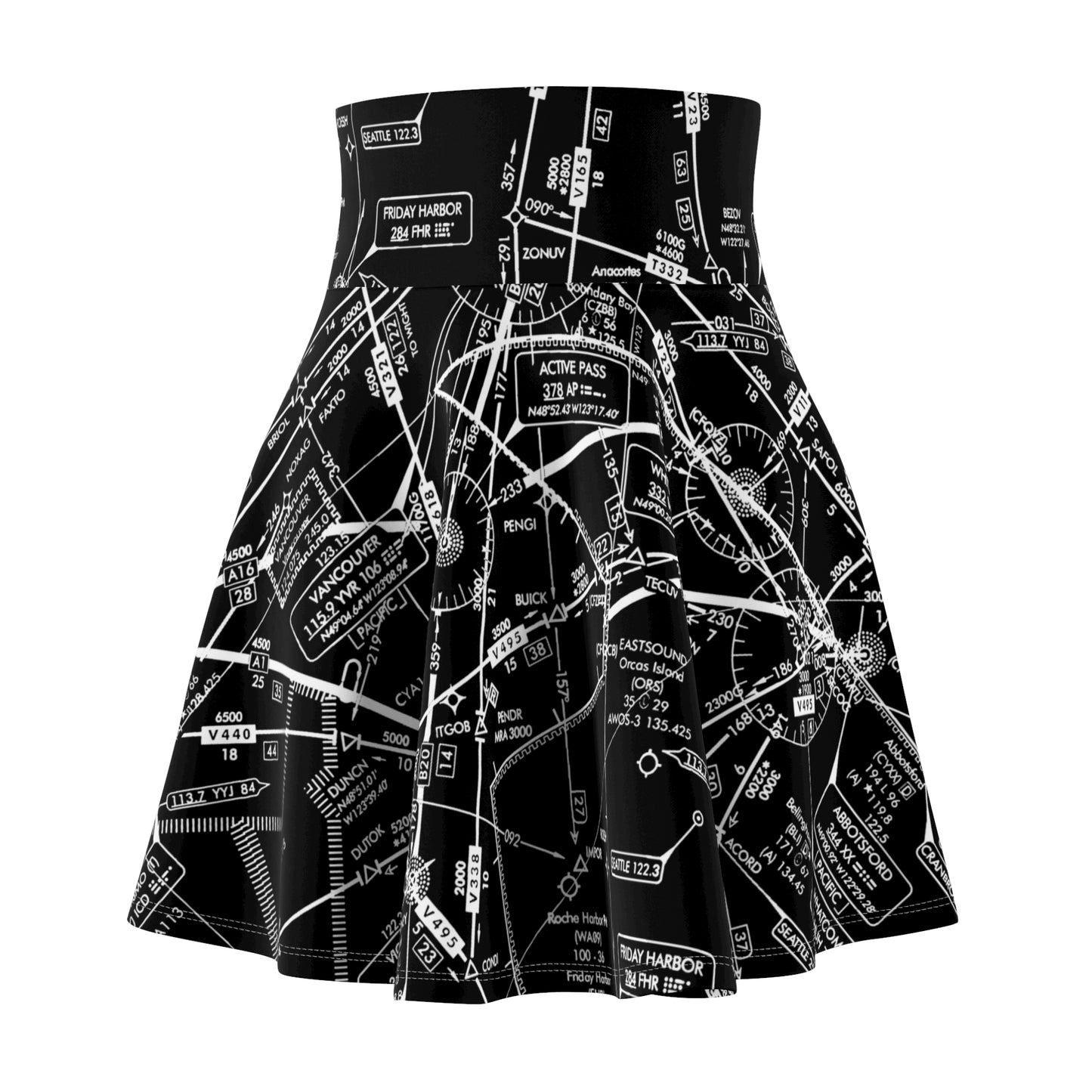 Enroute Low Altitude Chart (black) skater skirt