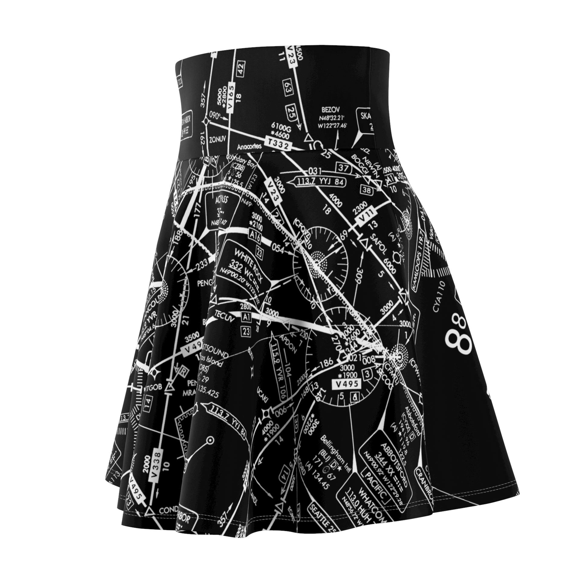 Enroute Low Altitude Chart (black) skater skirt