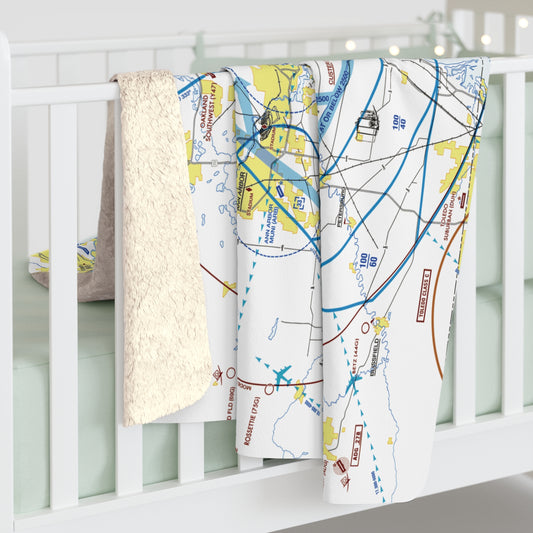 Detroit Flyway Chart sherpa fleece blanket
