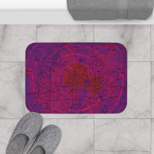 Dallas - Ft. Worth Flyway Chart bath mat (purple)