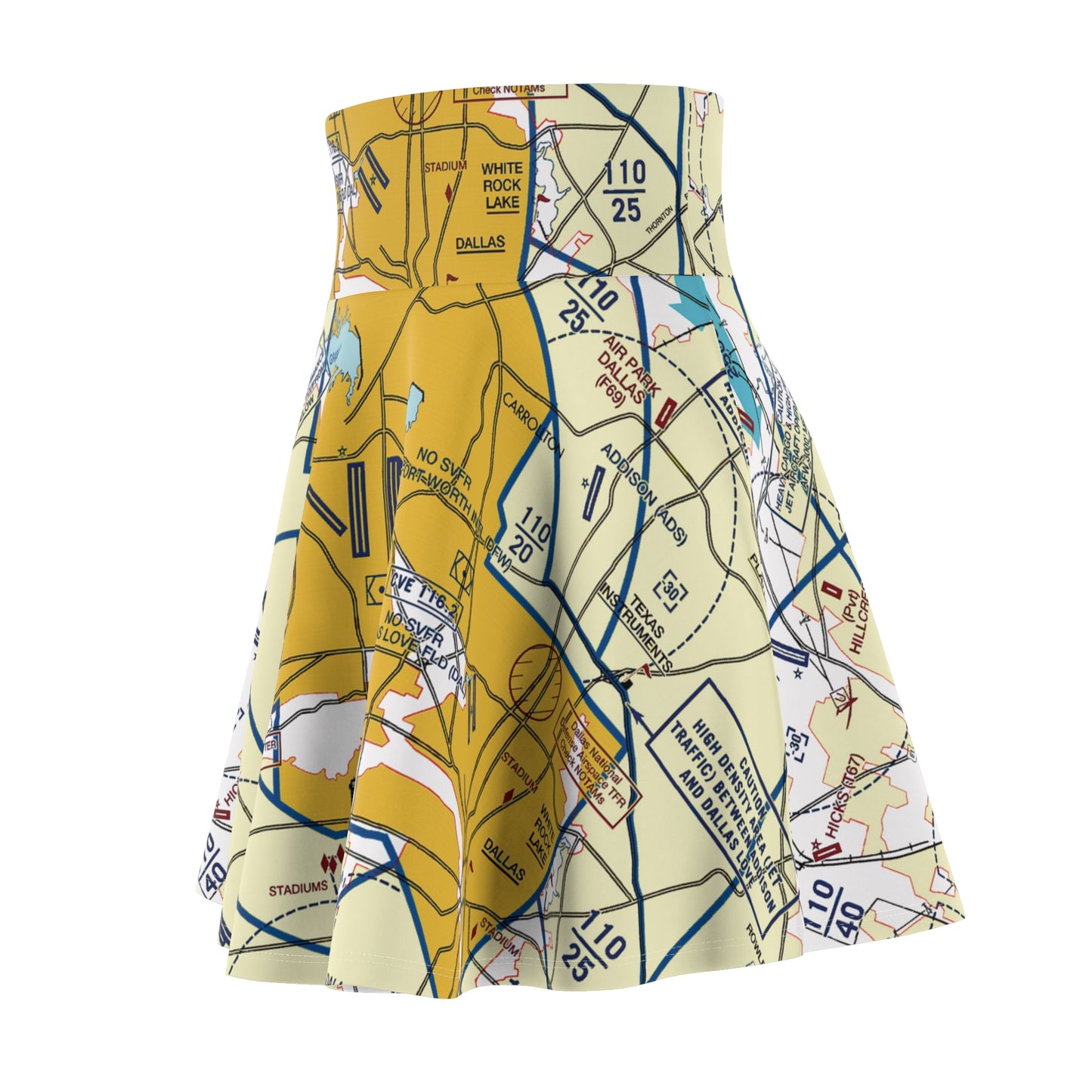 Dallas - Ft. Worth Flyway Chart skater skirt