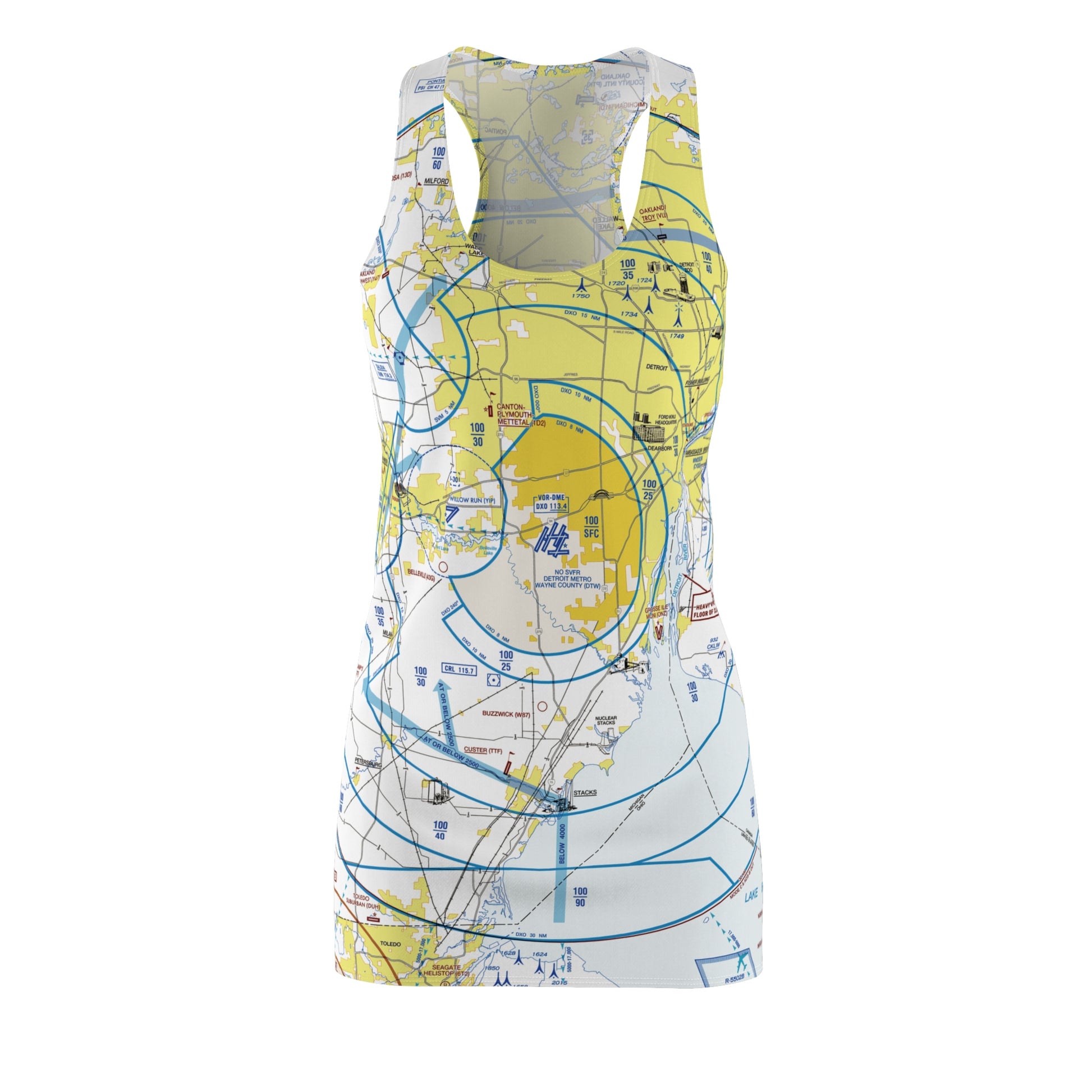 Detroit Flyway Chart racerback dress