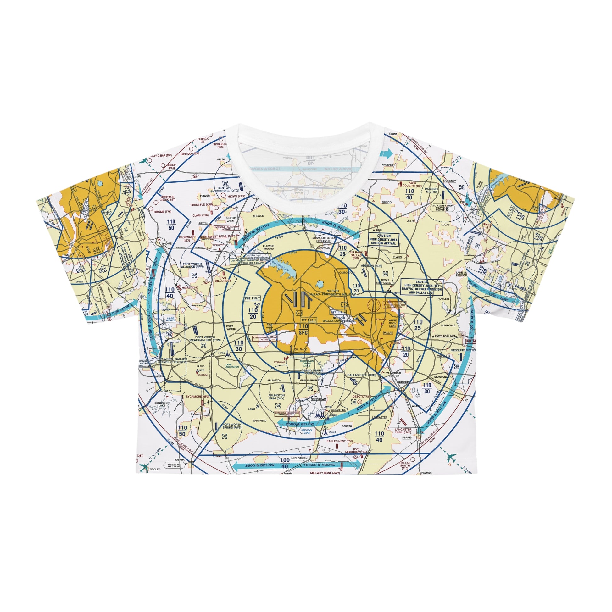 Dallas - Ft. Worth Flyway Chart crop tee