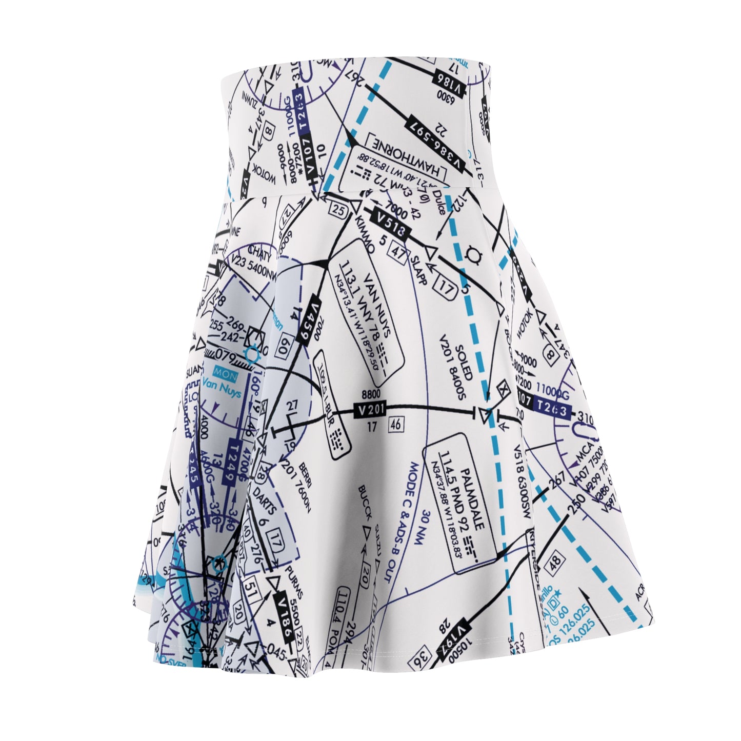 Enroute Low Altitude (ELUS3) Chart skater skirt (white)