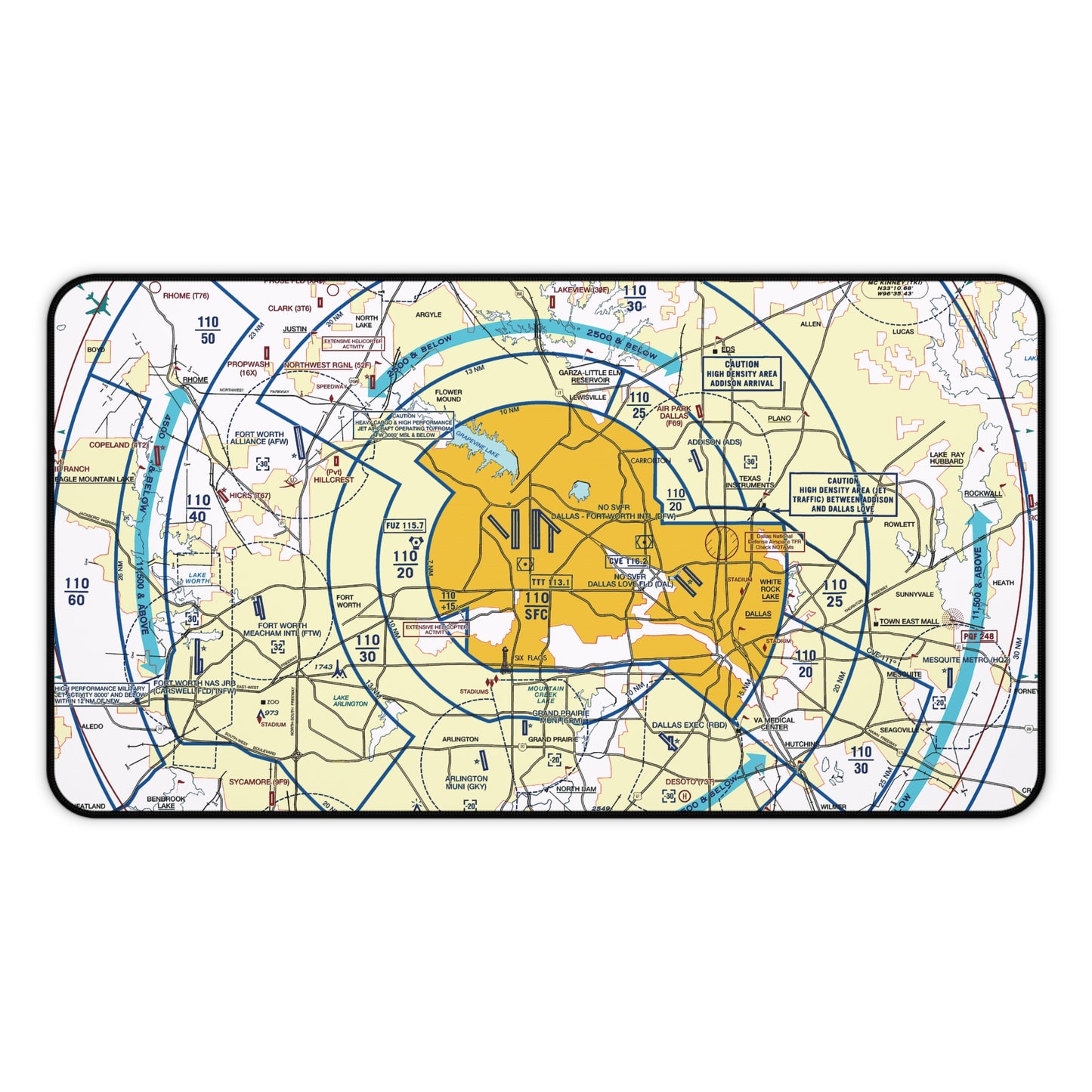 Dallas - Ft. Worth Flyway Chart desk mat