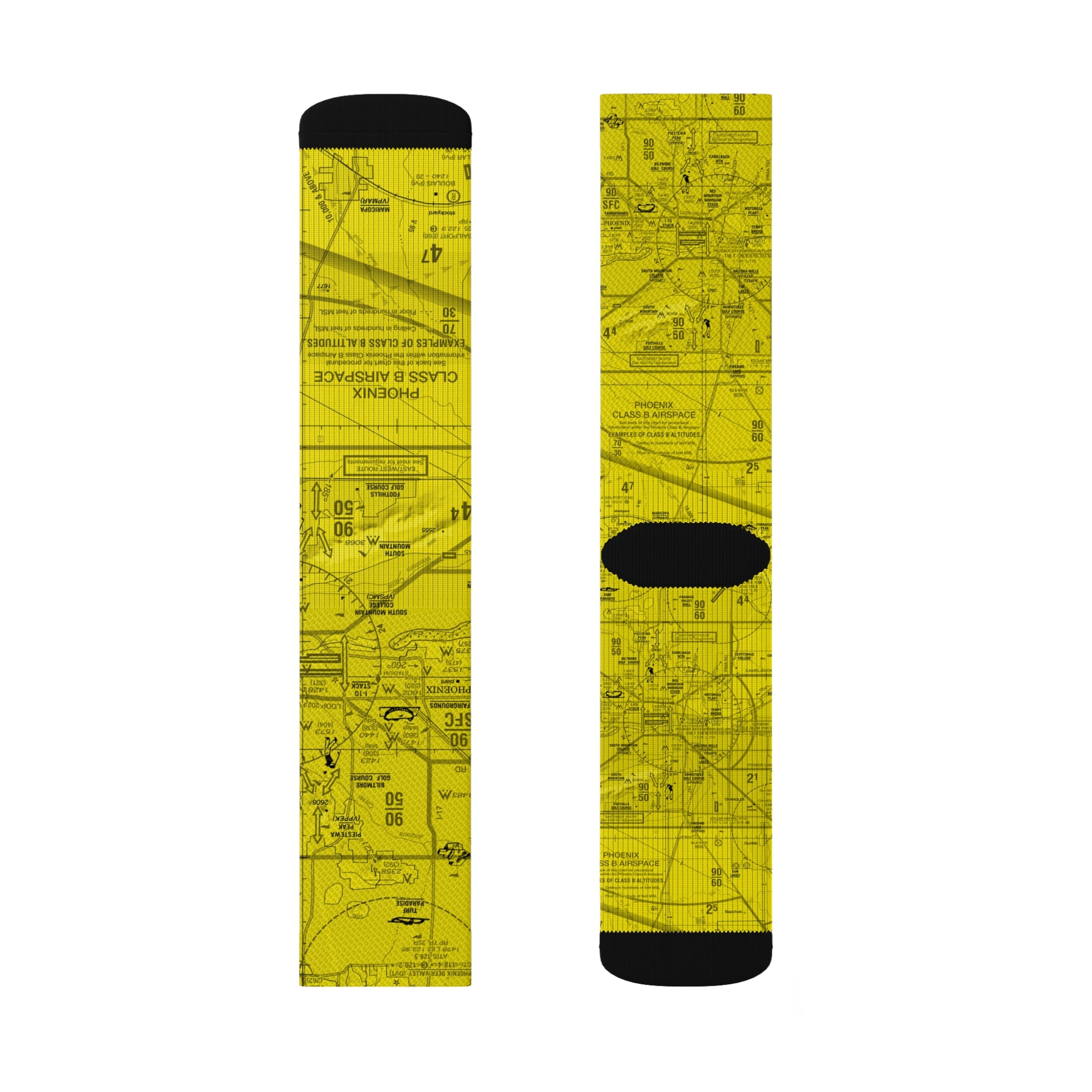 Aeronautical Chart socks (PHX/yellow)