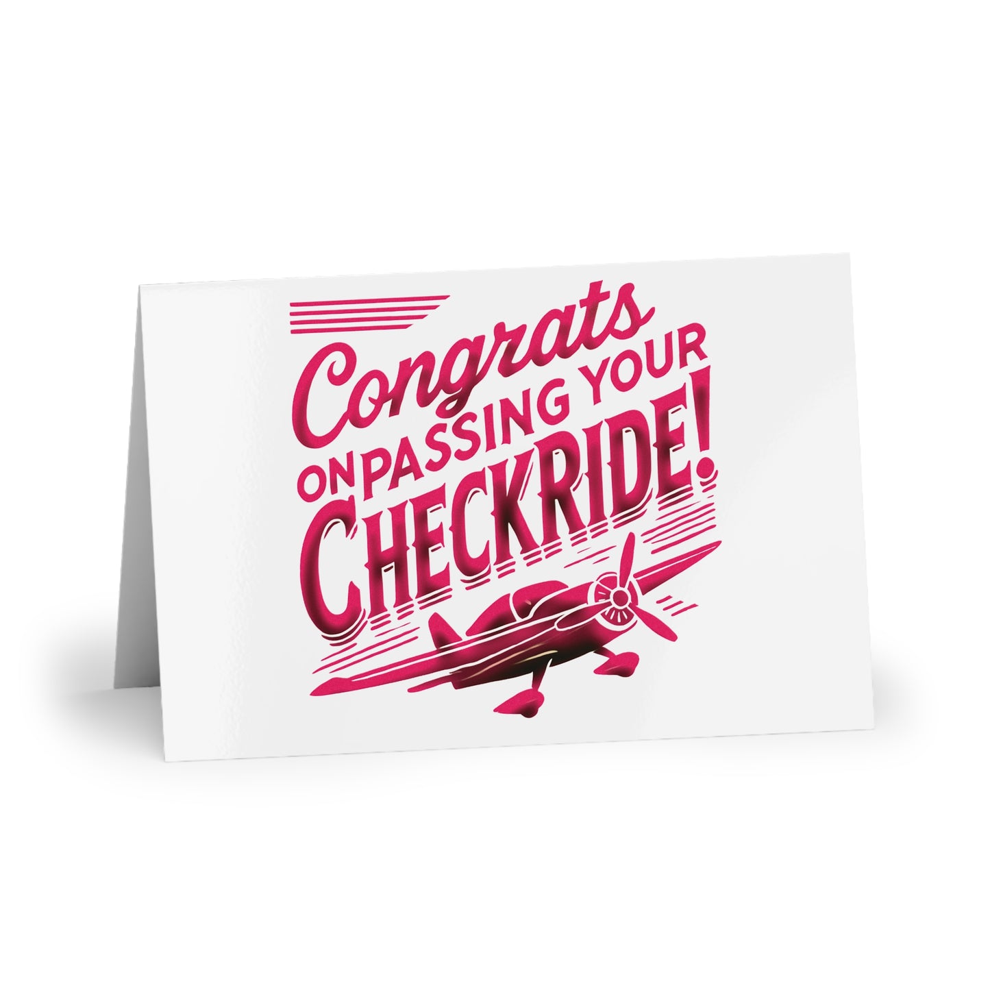 Congrats on passing your checkride! pack of 10 postcards (v1. pink)