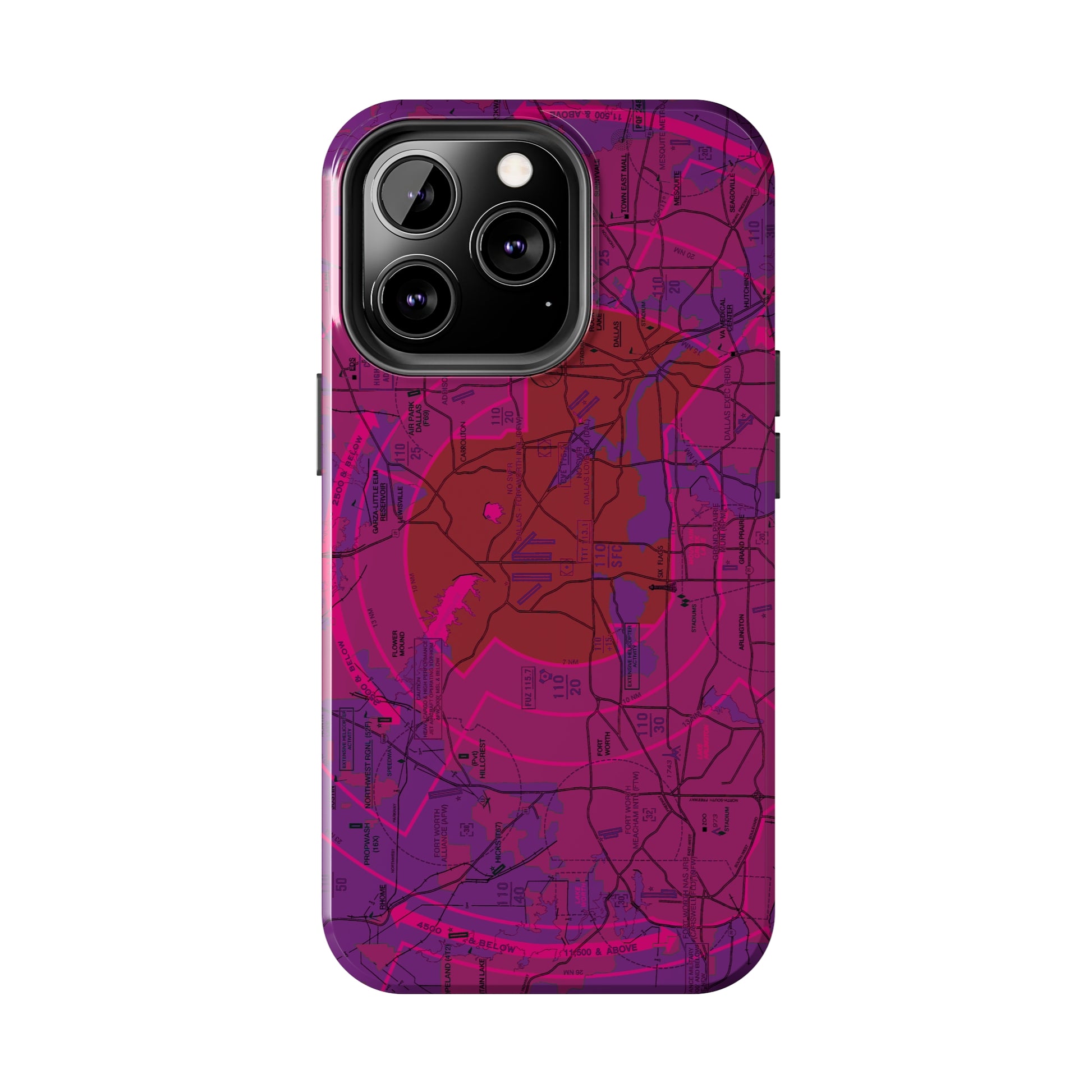 Dallas - Ft. Worth Flyway Chart tough phone cases (purple)