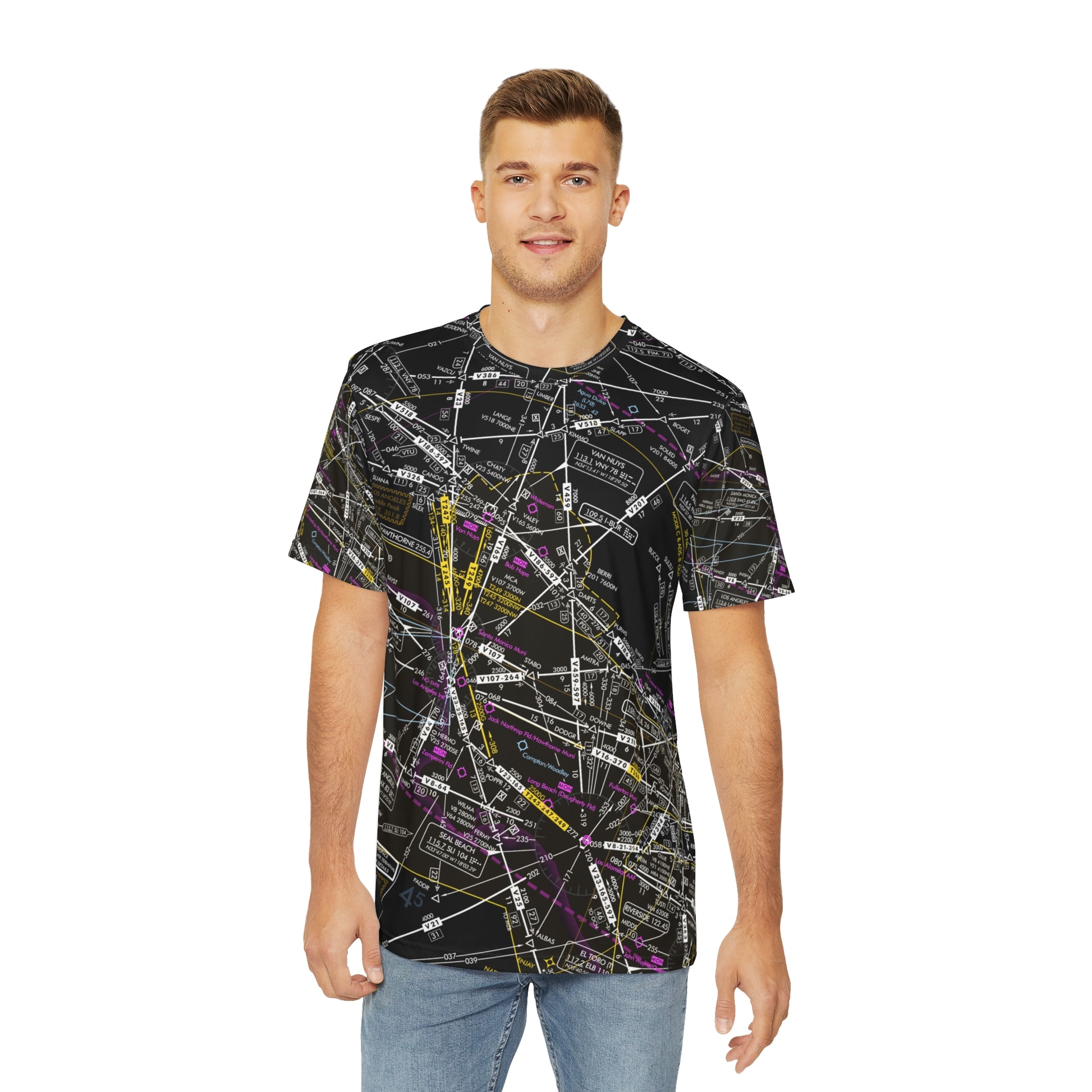 Enroute Low Altitude Chart (ELUS3) men's polyester shirt (invert)