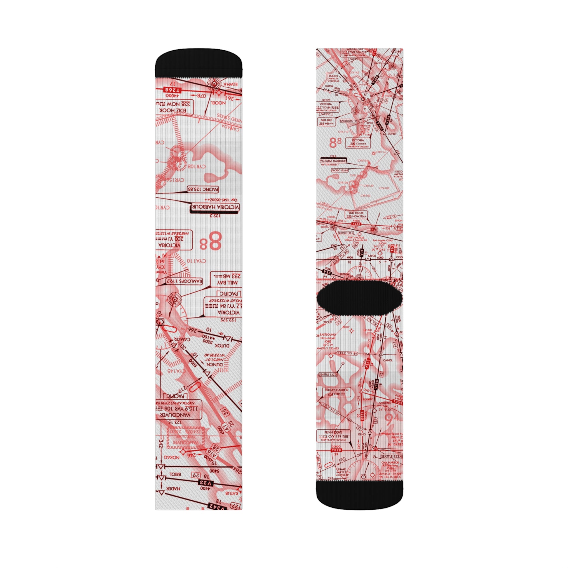 Aeronautical Chart socks (red&white)