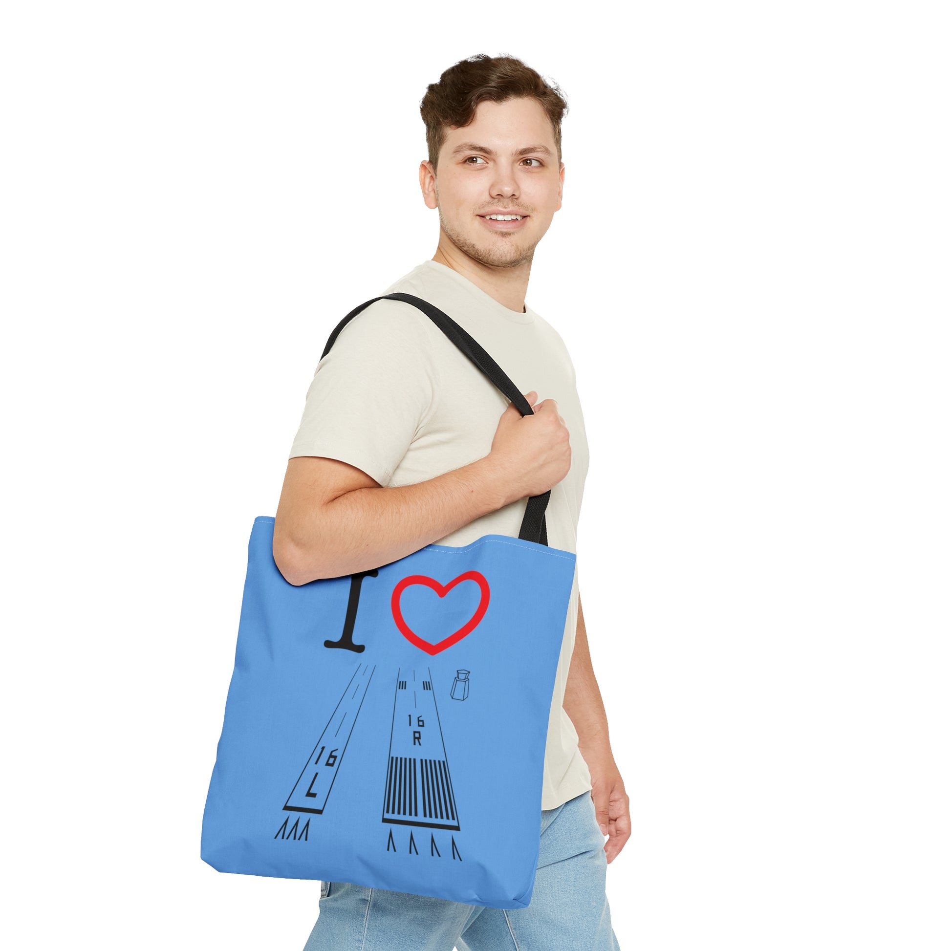 Van Nuys Airport Runways 16L - 16R / 34L - 34R - tote bag (lt. blue)