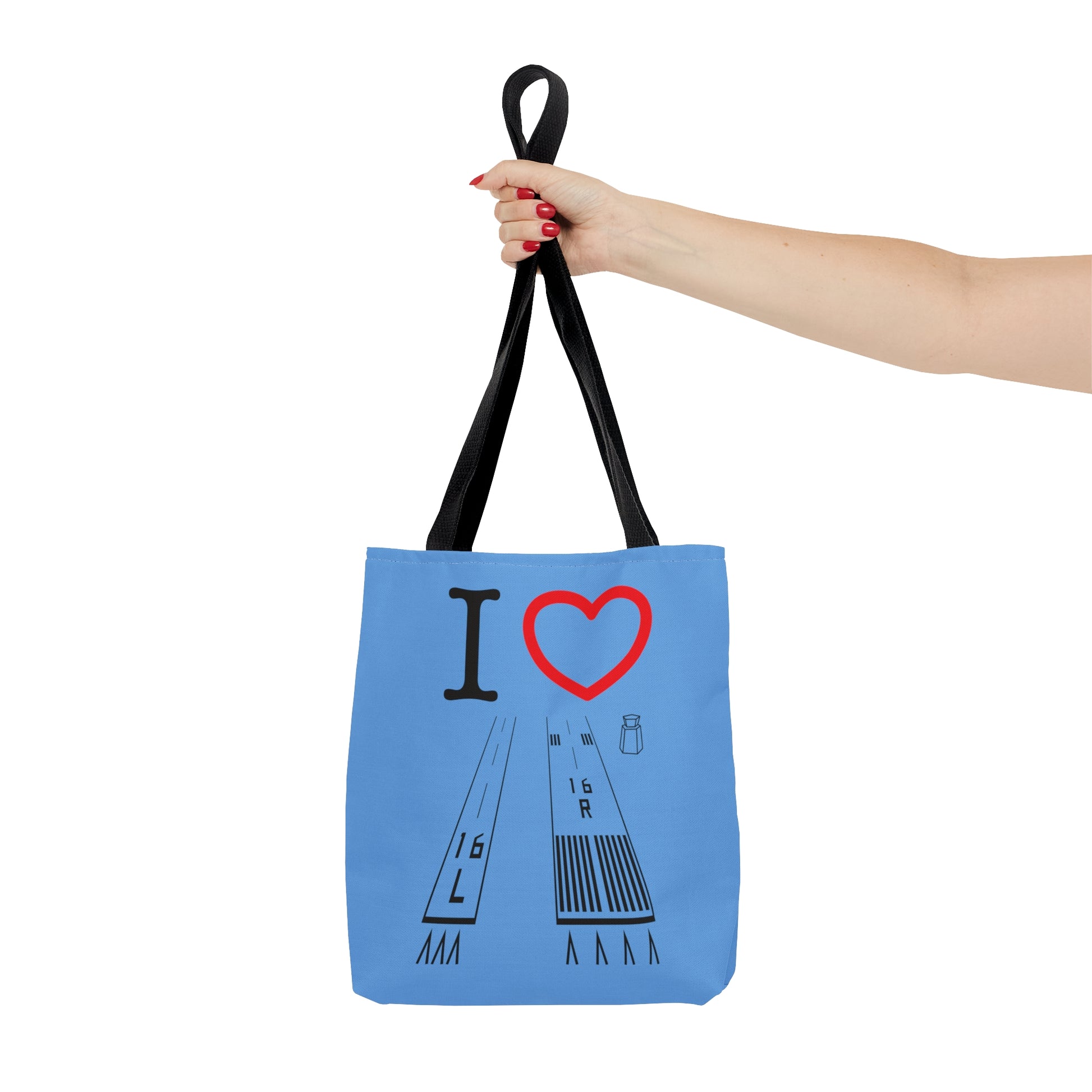 Van Nuys Airport Runways 16L - 16R / 34L - 34R - tote bag (lt. blue)