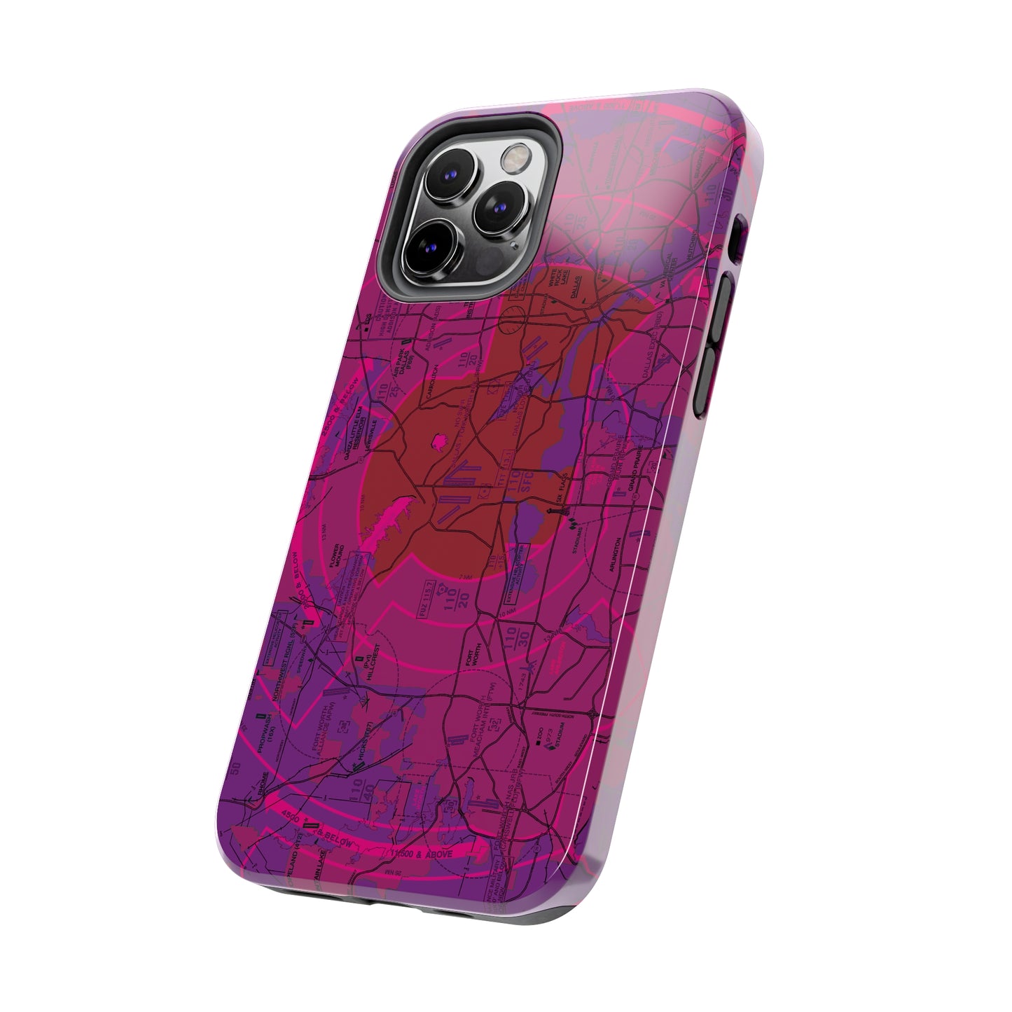 Dallas - Ft. Worth Flyway Chart tough phone cases (purple)