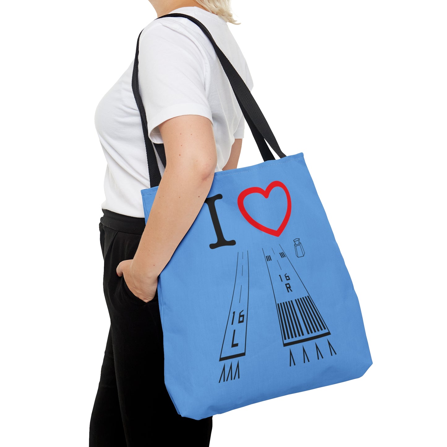 Van Nuys Airport Runways 16L - 16R / 34L - 34R - tote bag (lt. blue)