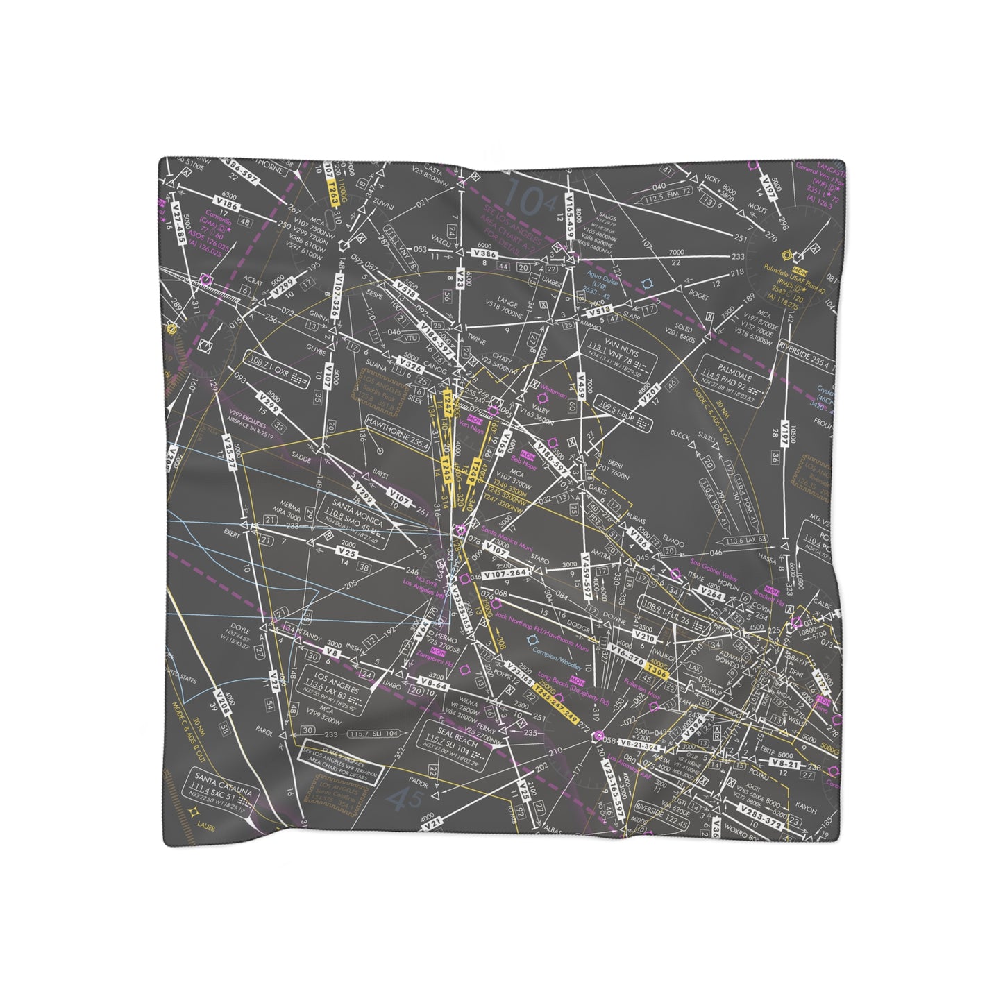 Enroute Low Altitude Chart (b&w) poly scarf