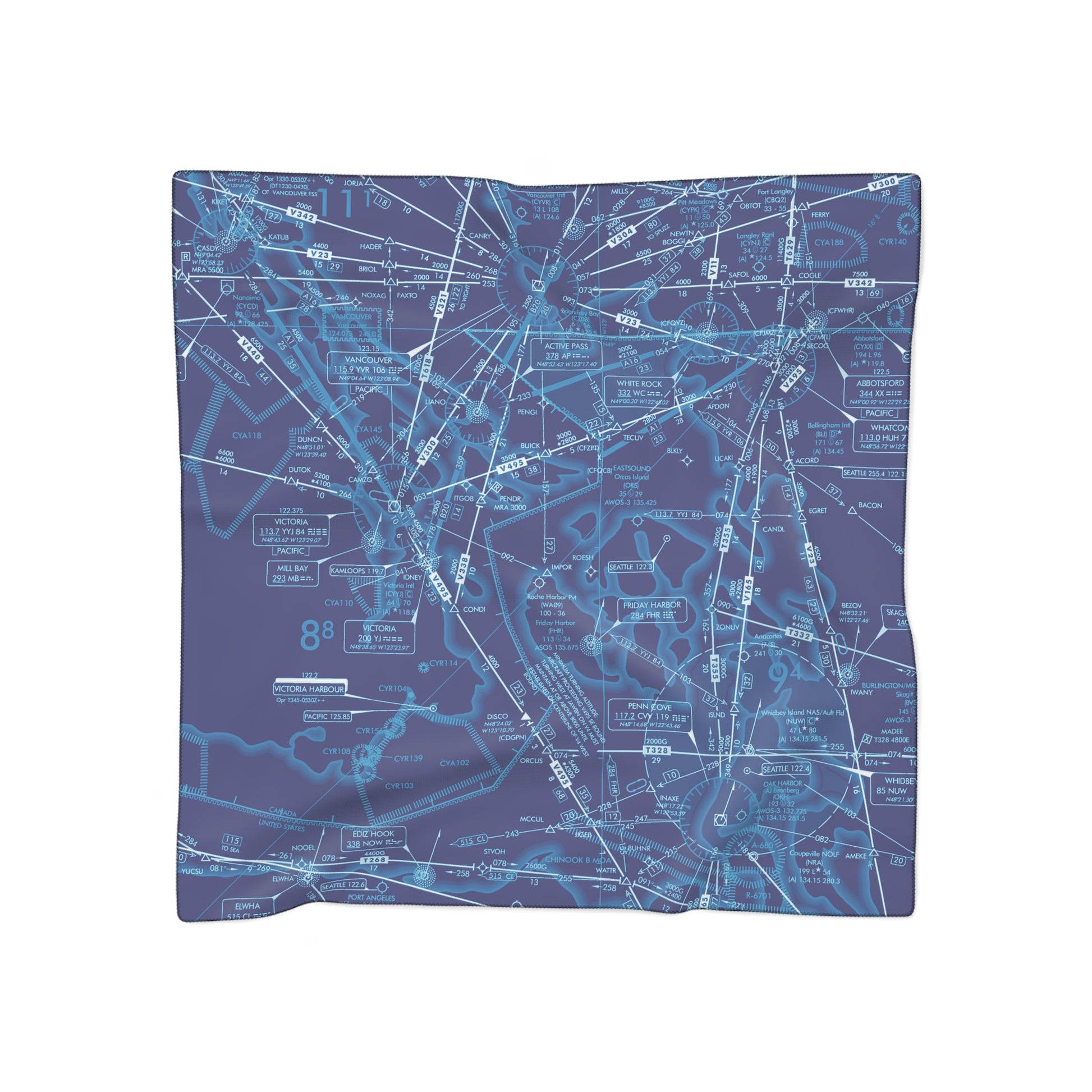 Enroute Low Altitude Chart (blue) poly scarf