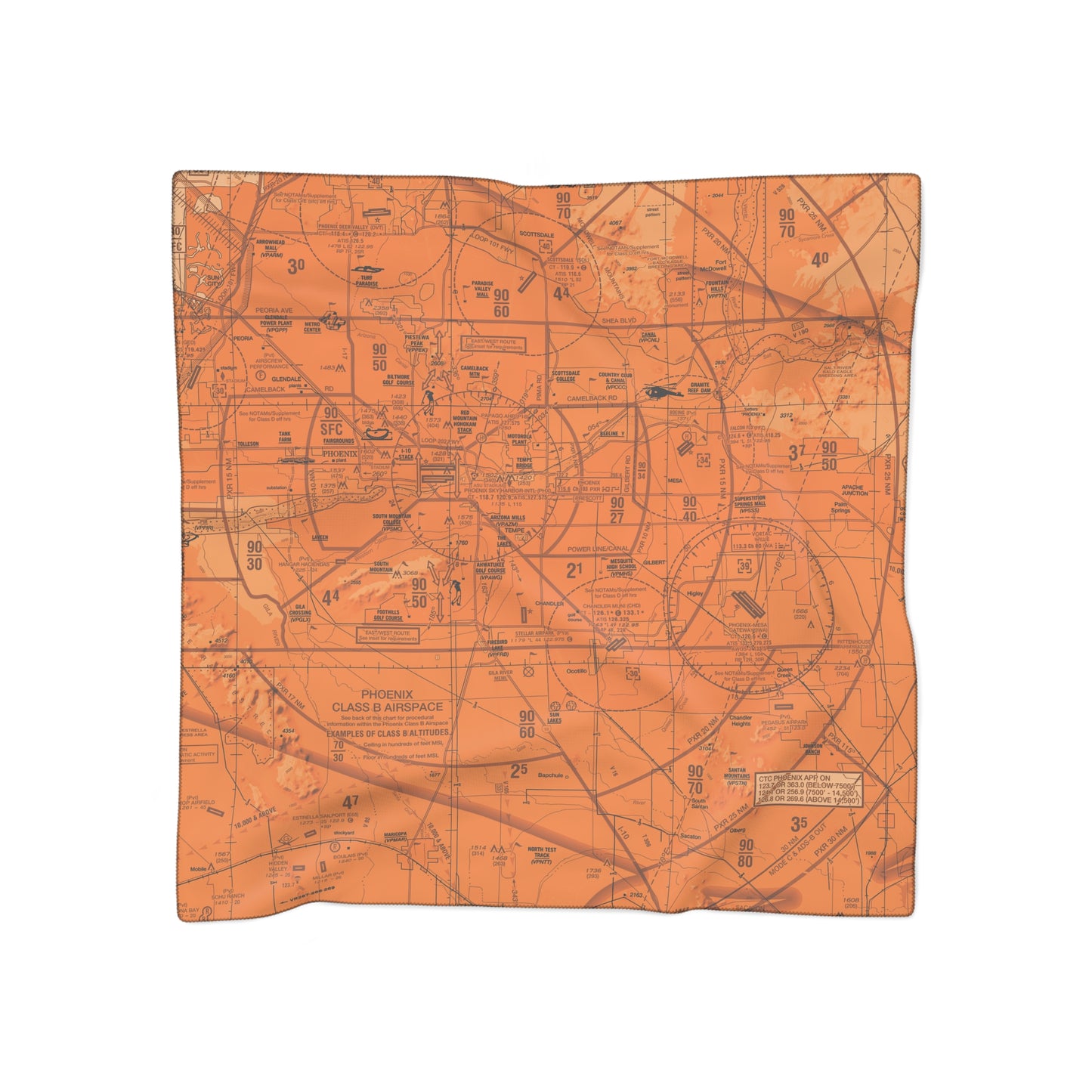 Phoenix TAC Chart (orange) poly scarf