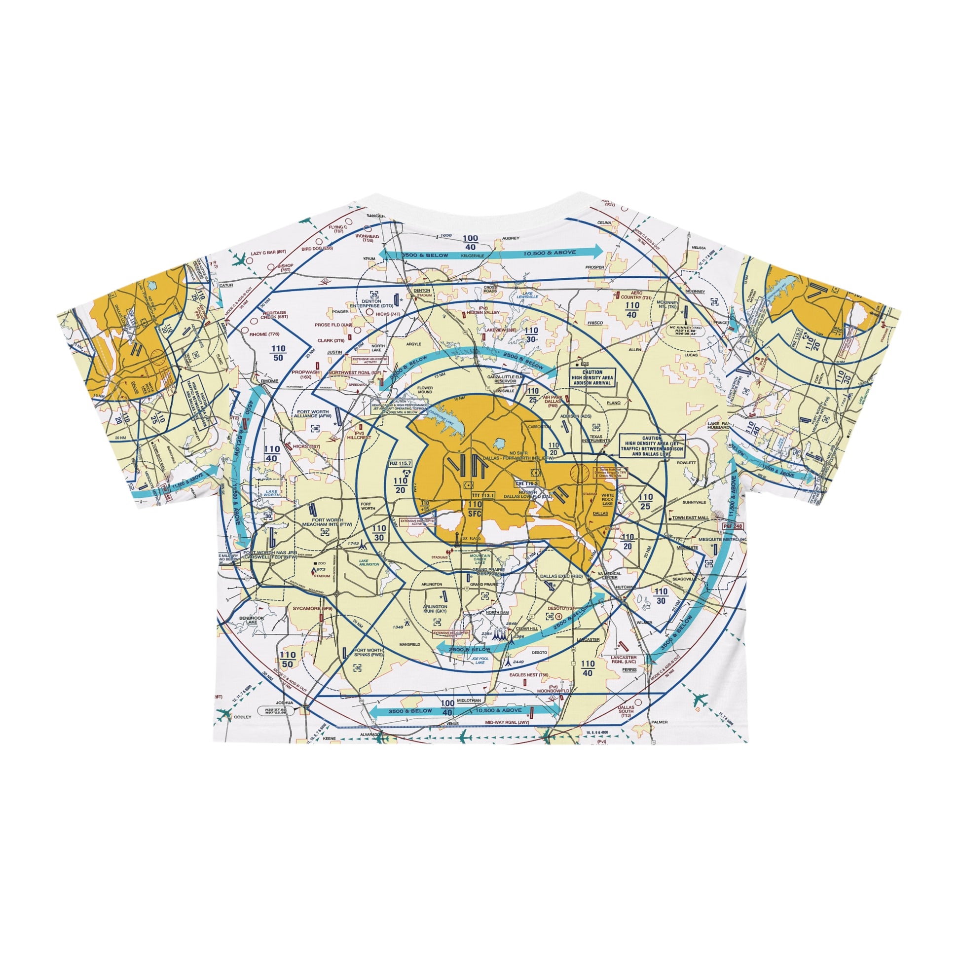 Dallas - Ft. Worth Flyway Chart crop tee