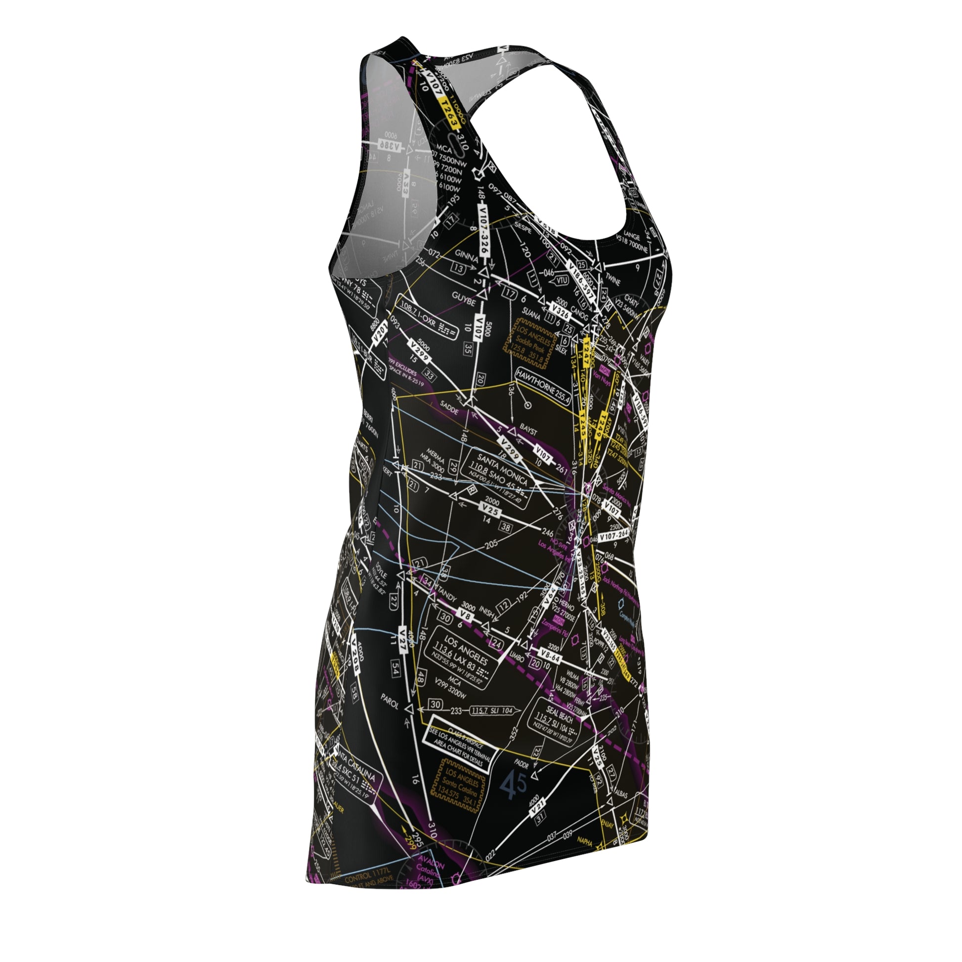 Enroute Low Altitude Chart (ELUS3) racerback dress (invert)