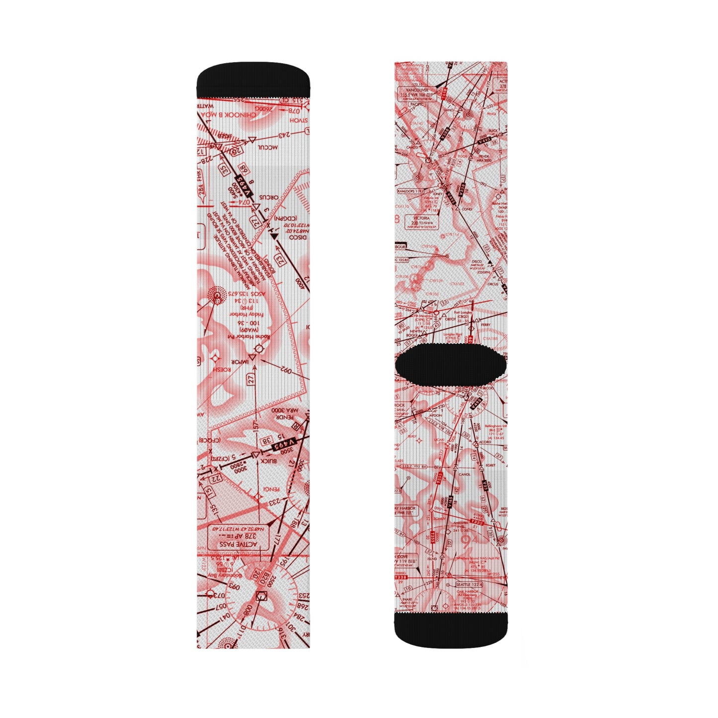 Aeronautical Chart socks (red&white)