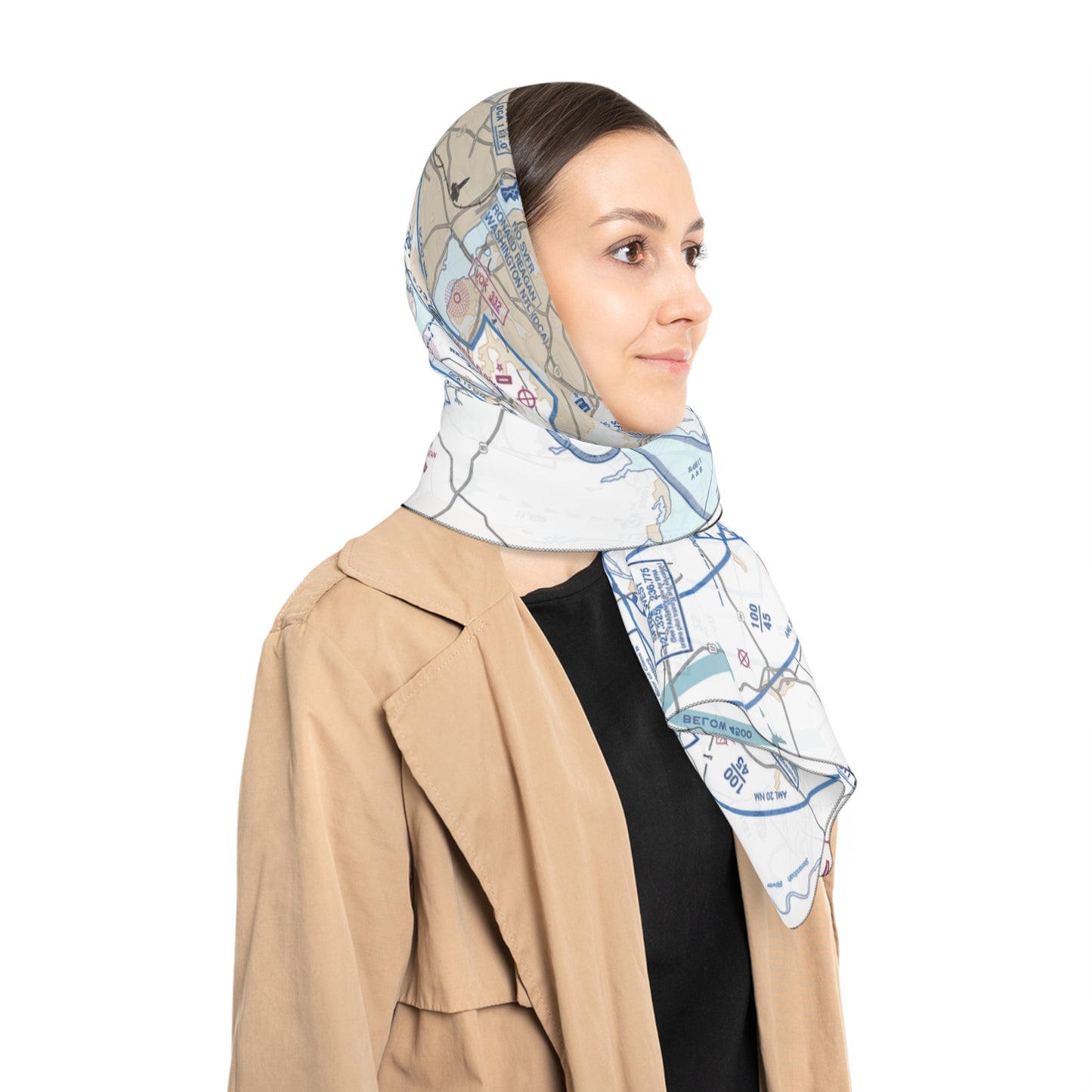 Baltimore-Washington Flyway Chart poly scarf